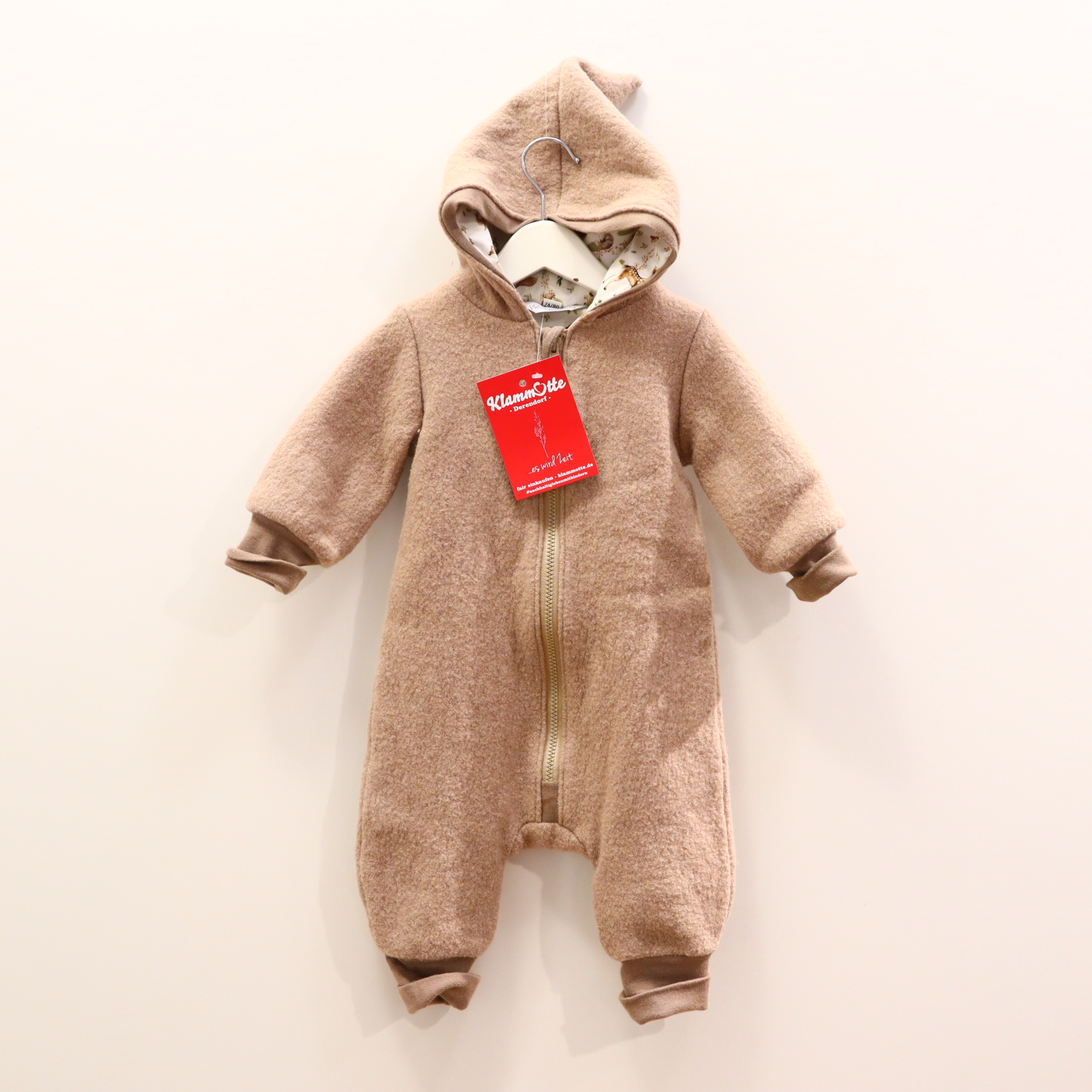 Jacken & Overalls walkoon Wollwalkoverall 74/80 walnuss Jerseyfutter sehr gut Baumwolle/Elastan/Schurwolle