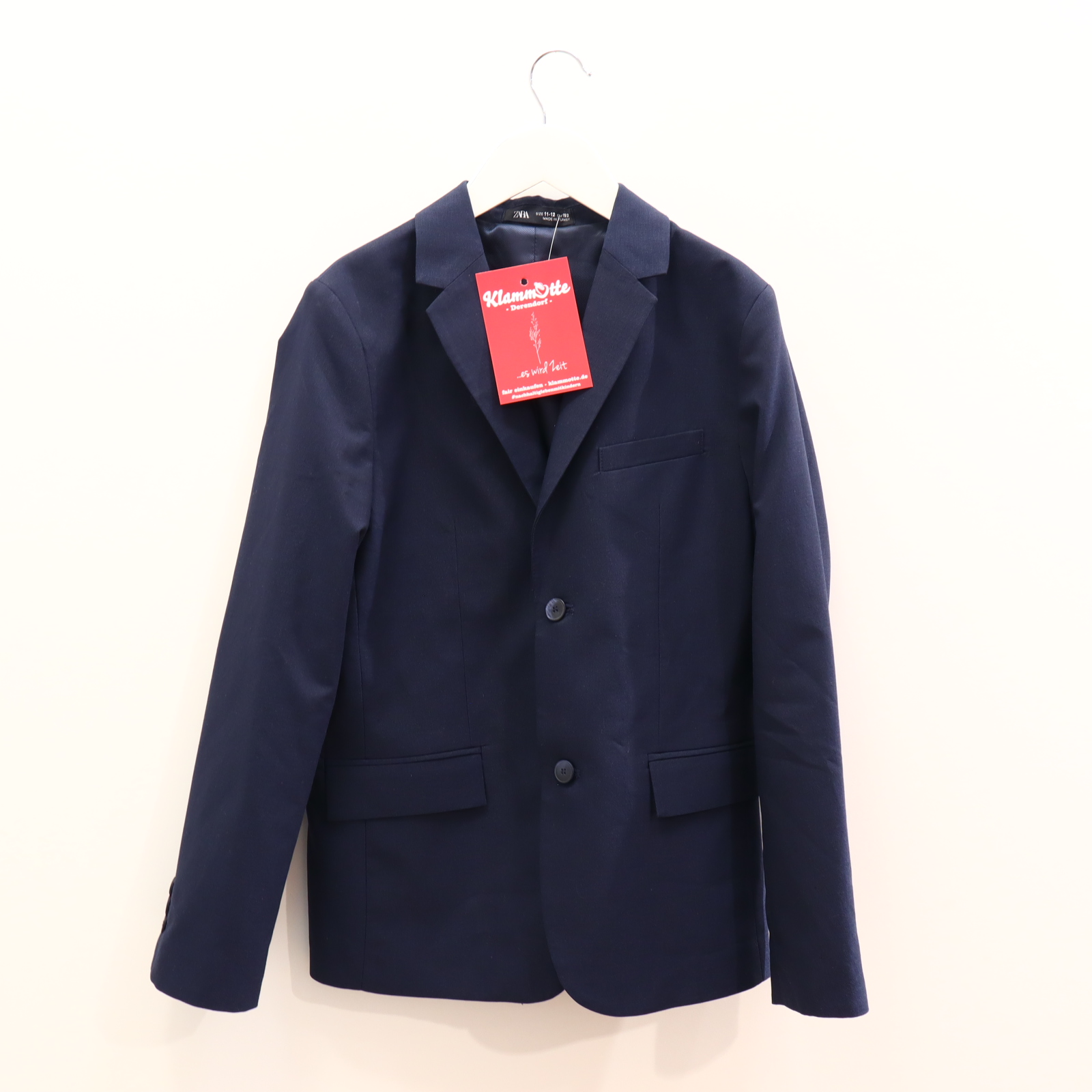 Jacke ZARA 152 blau Blazer Elasthan/Polyester/Viskose