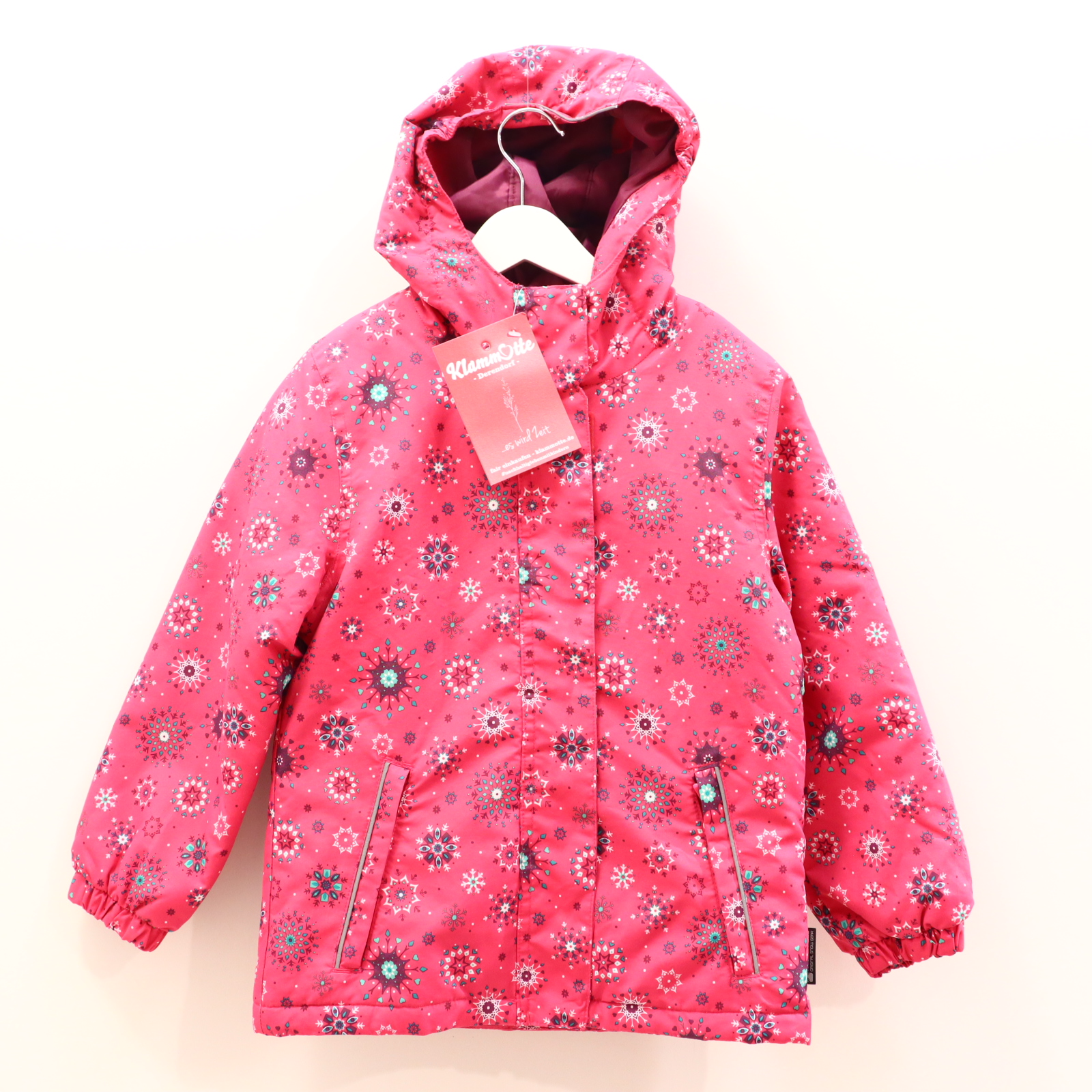 Jacke C&A/NORTHVILLE Anorak/Skijacke 122 fuchsia Herbst/Winter Alloverprint Reißverschluß hinten!