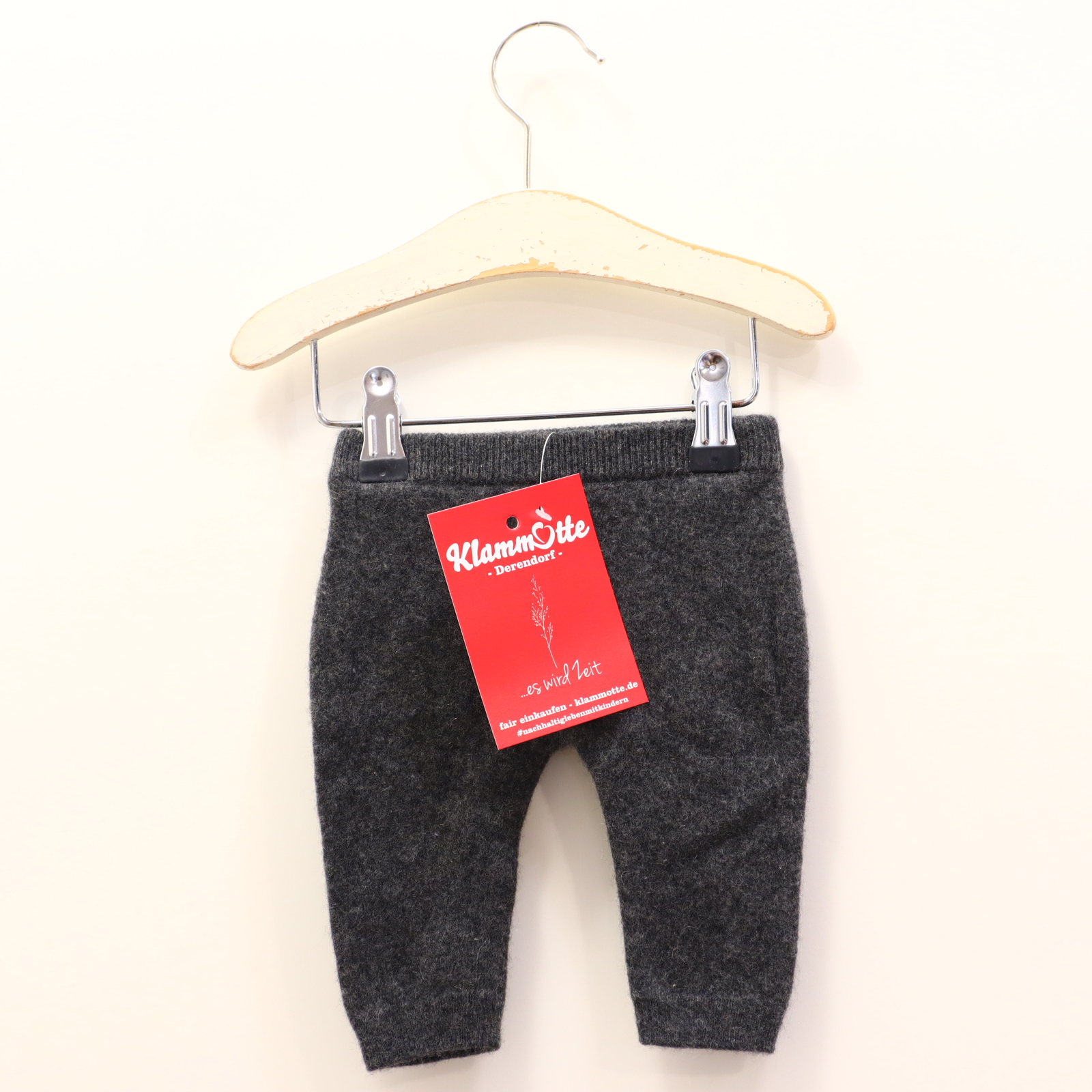 Hosen & Strampler H&M 56 anthrazit melange Strickhose Kaschmir Gummibandzug