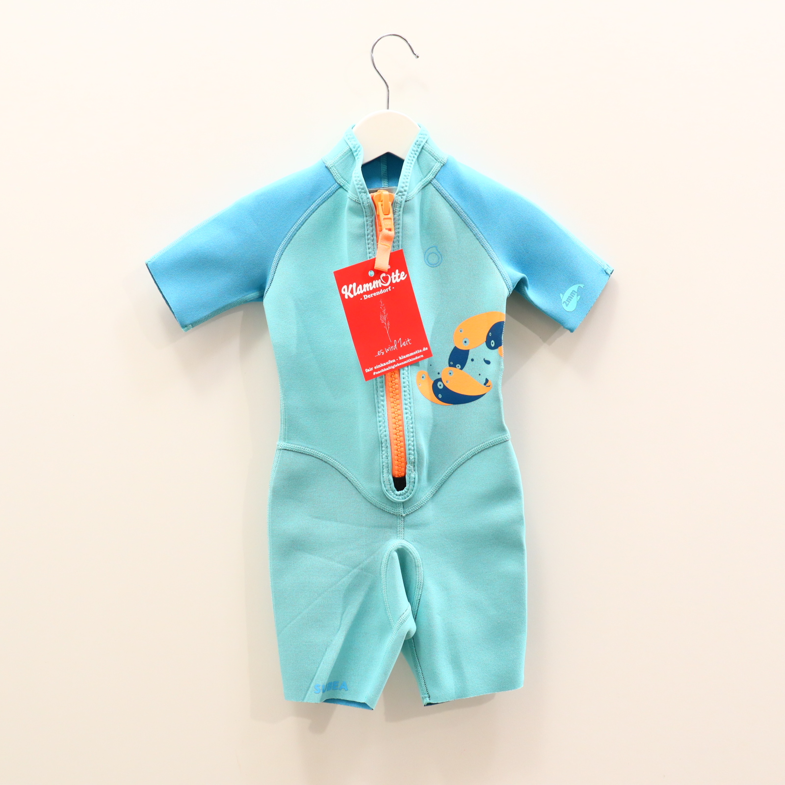 Bademode decathlon/SUBEA Neoprenanzug 86/92 türkis Print 2mm