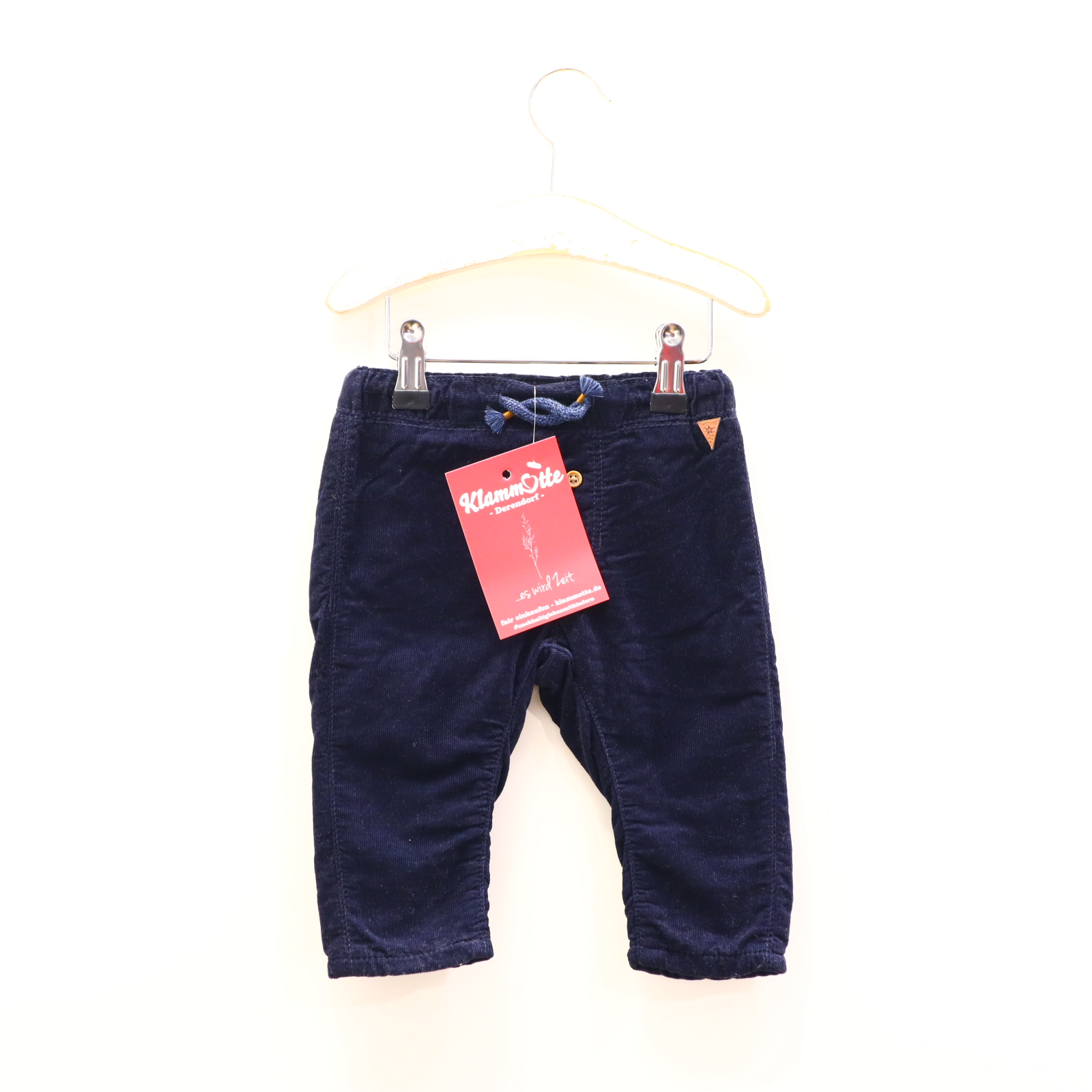 Hosen & Strampler H&M 68 blau Hose Cord Gummibandzug/Kordelzug/verstellb. Bund gefüttert/Jerseyfutter Herbst/Winter