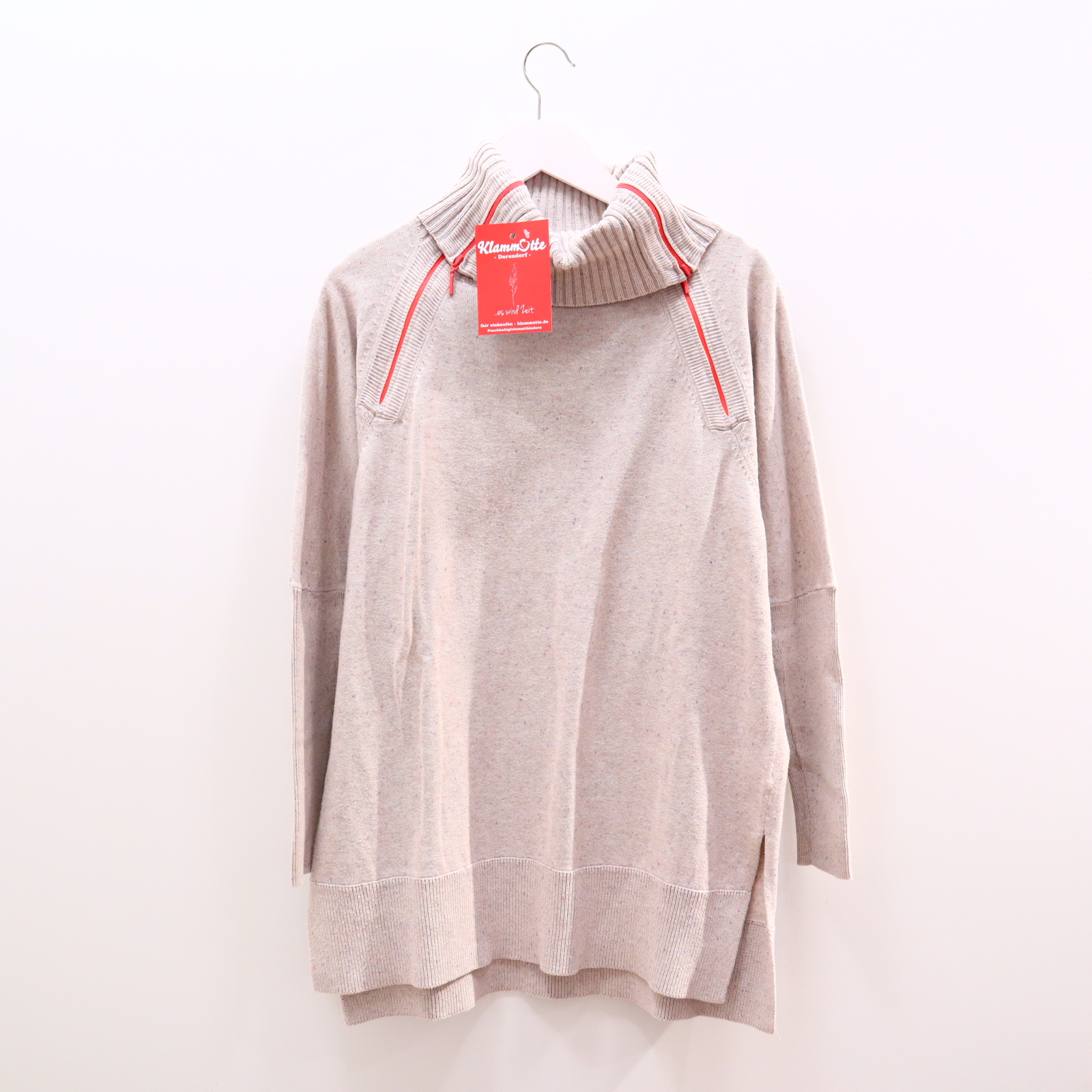Pullover Seraphine Stillmode/Strickpullover M 38/40 creme gesprenkelt Baumwolle Rollkragen