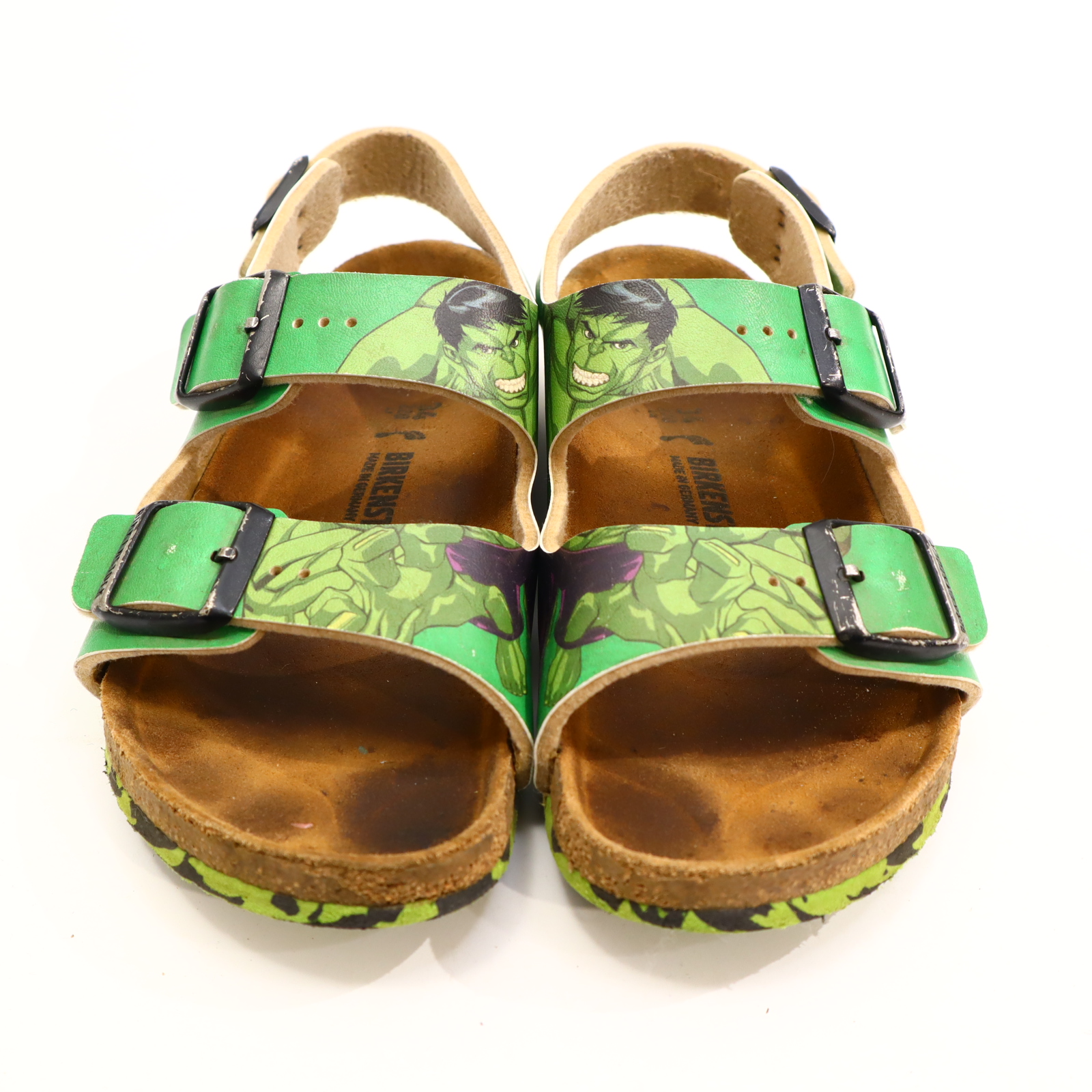 Sandalen Birkenstock 34 grün schmal leichte gleichmäßige Ablaufspuren Hulk