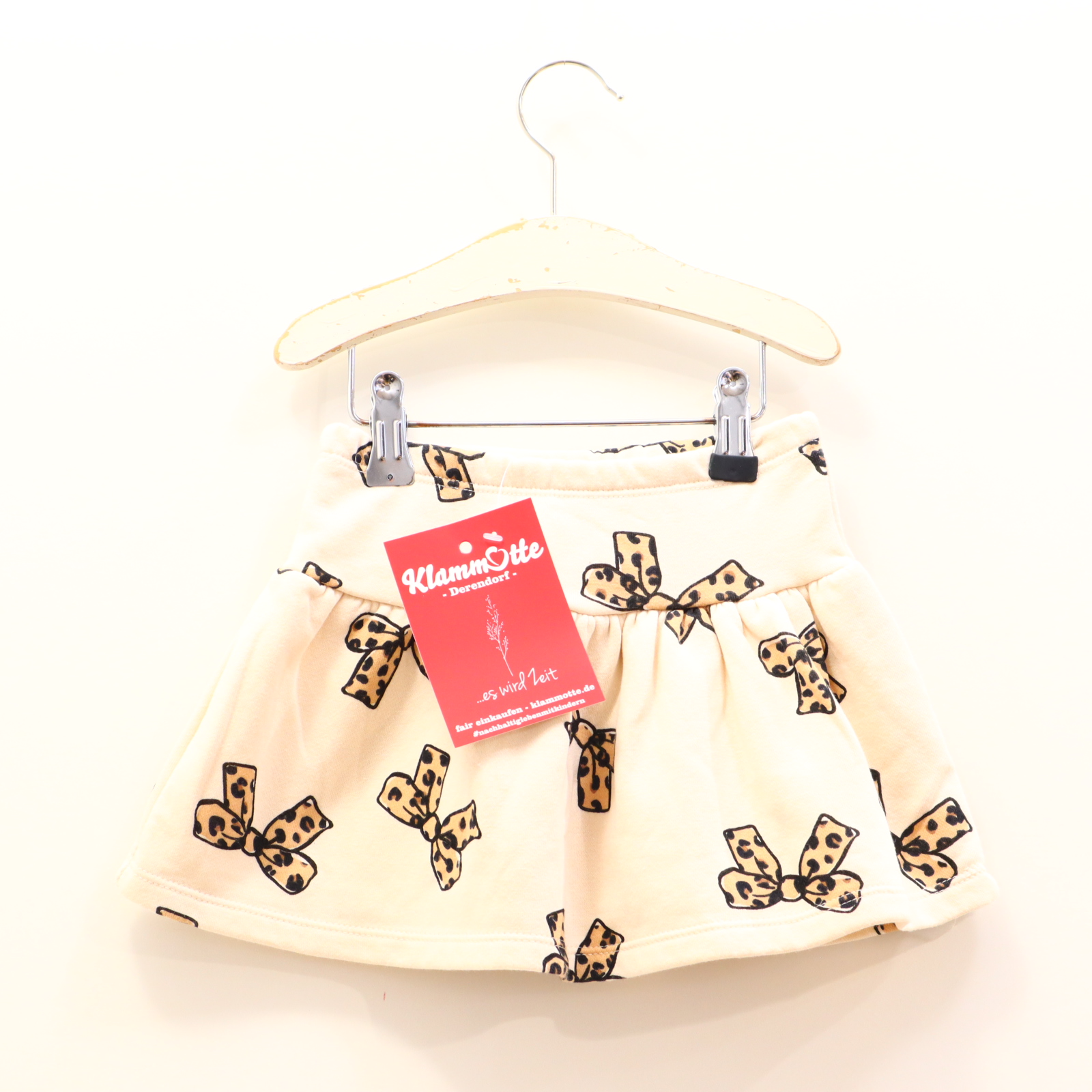 Kleider & Röcke H&M Sweatrock 92 creme Alloverprint Baumwolle/Polyester Gummibandzug