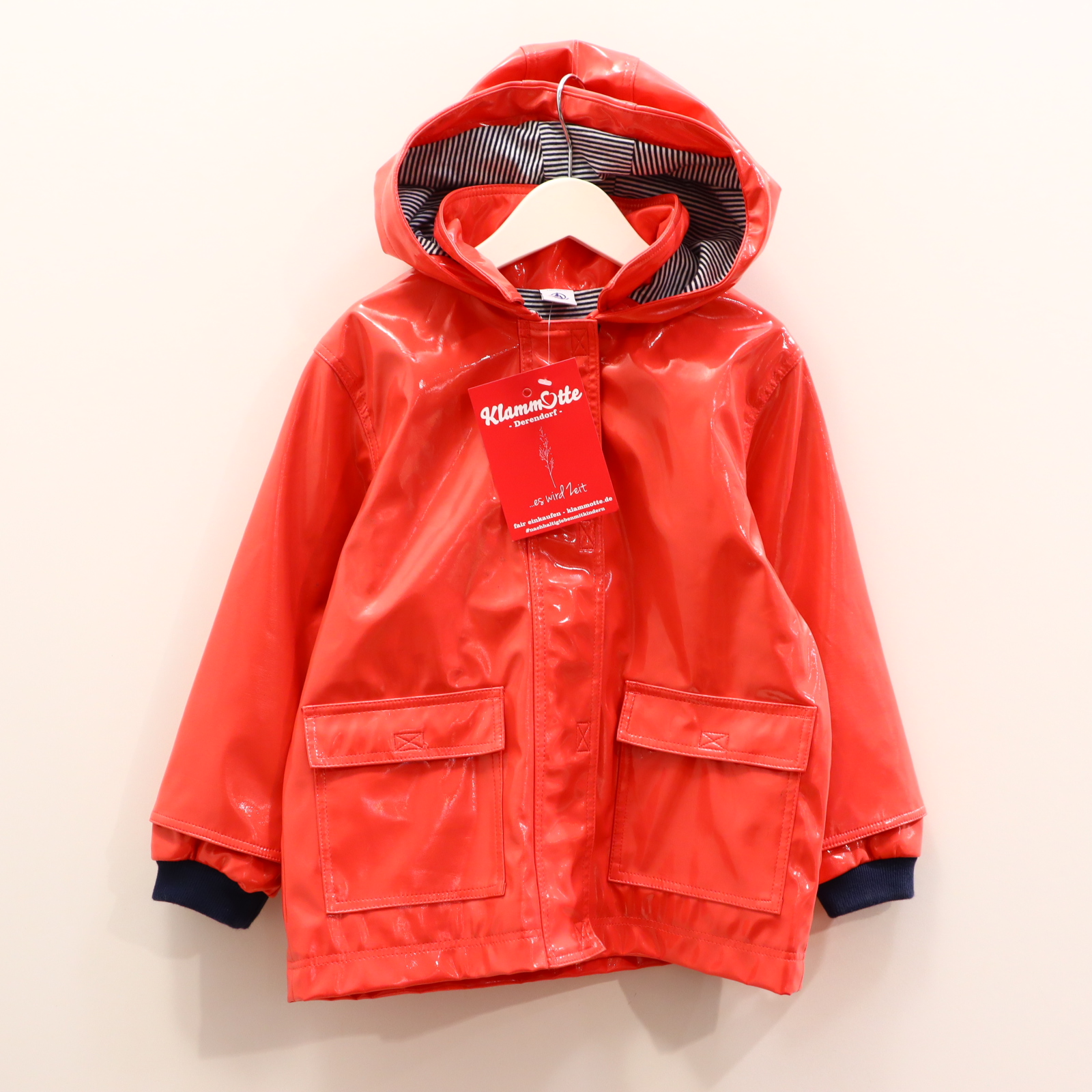 Jacke PETIT BATEAU Regenjacke/Regenmantel 104 rot Jerseyfutter