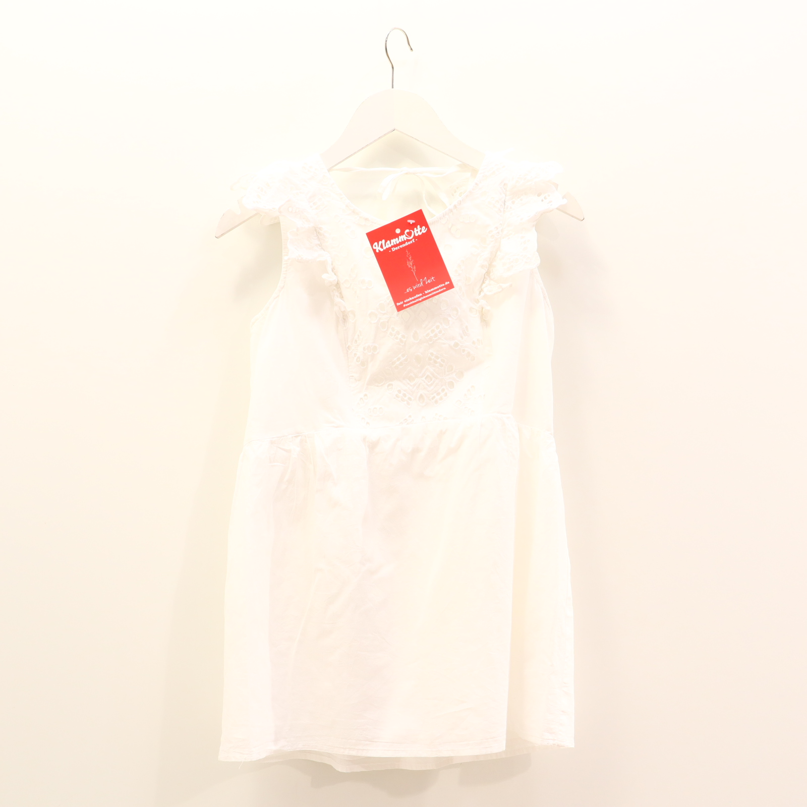 Bluse Seraphine 38 weiß ärmellos Spitze Baumwolle Stillbluse