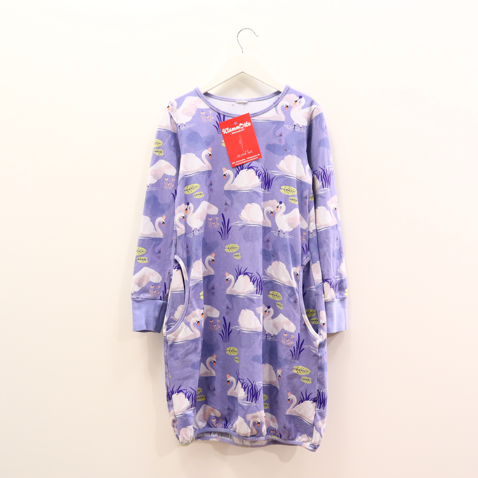 Kleider & Röcke Jerseykleid 152 bunt/flieder Alloverprint Bio-Baumwolle/Elastan Reißverschluß