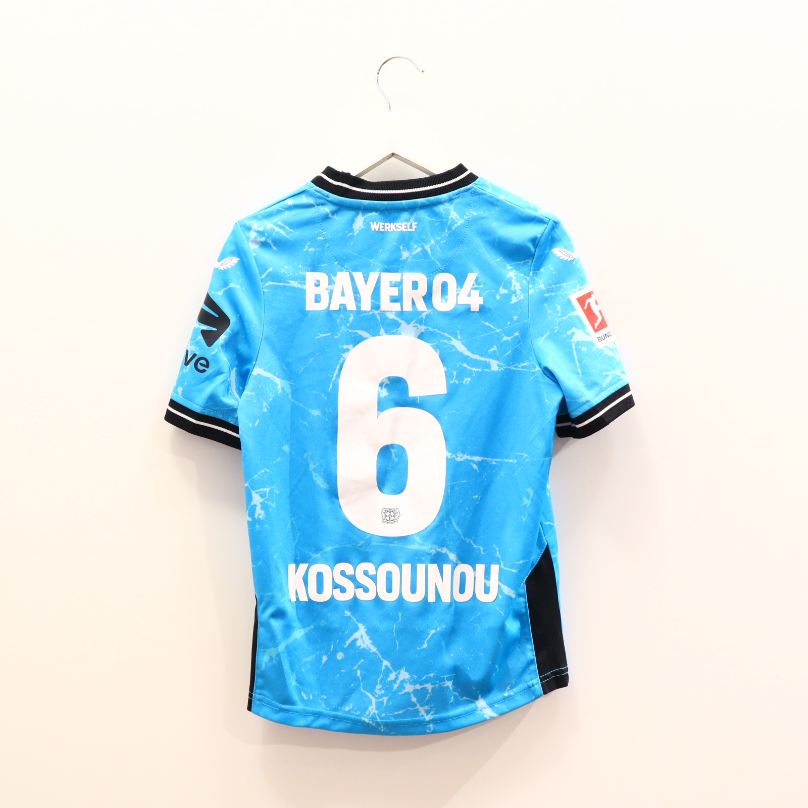 Oberteil CASTORE Gr. 134 kurzarm/Trikot blau Polyester Alloverprint/Logo/Stickerrei BAYER LEVERKUSEN