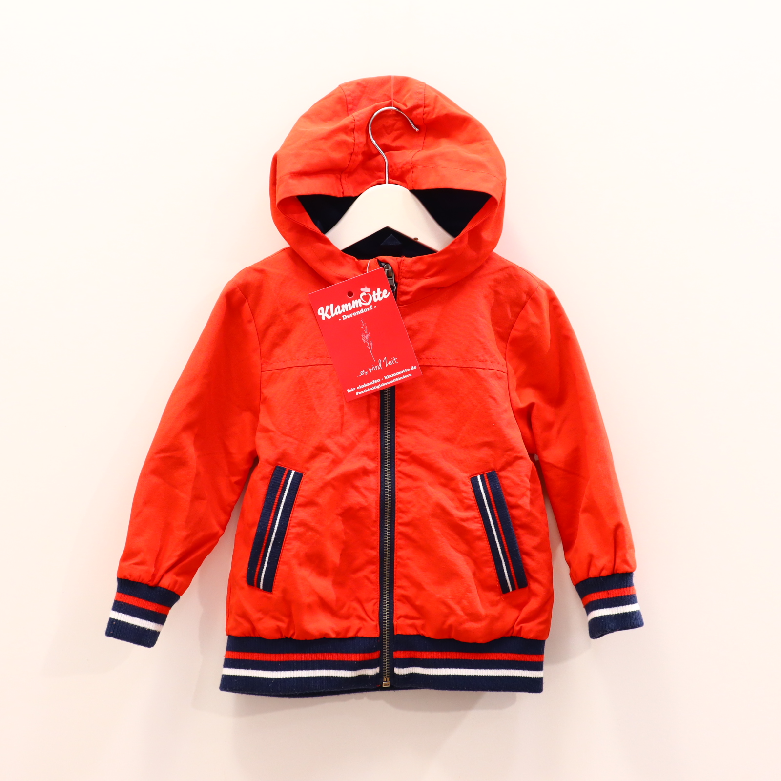 Jacke Topolino 98 blau/rot Blouson denim Druckknöpfe Frühjahr/Sommer