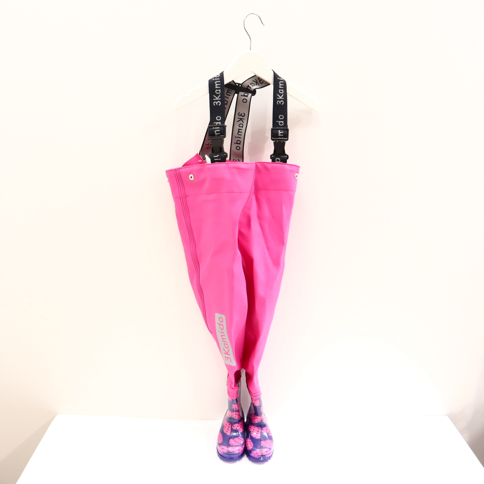 Hose 3Kamido Latz/Regenhose/Watthose 22/23 pink inkl. Gummistiefeln/mit Bag! neuwertig