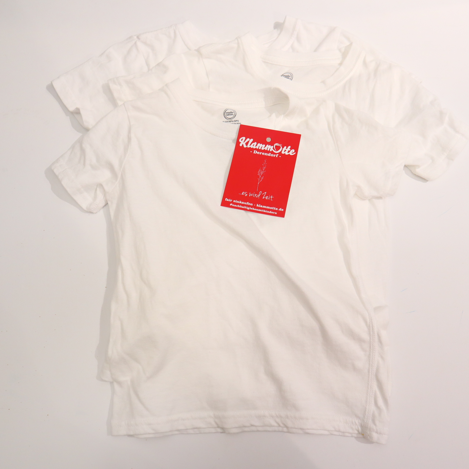 Oberteil Gr. 104/Gr. 110 kurzarm Shirt/3er Set weiß Baumwolle