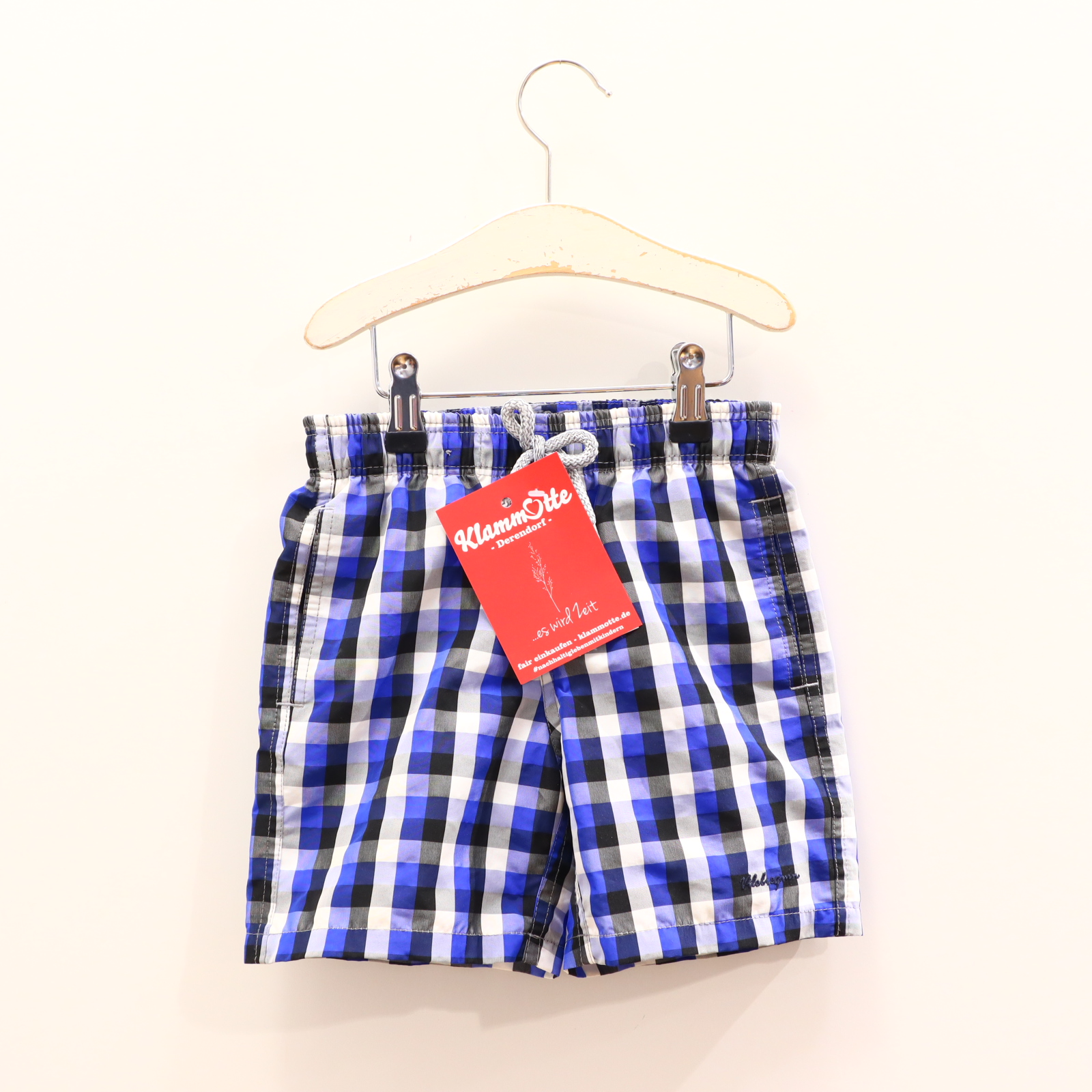 Bademode VILEBREQUIN 116 blau/weiß kariert Badeshorts verstellbarer Bund