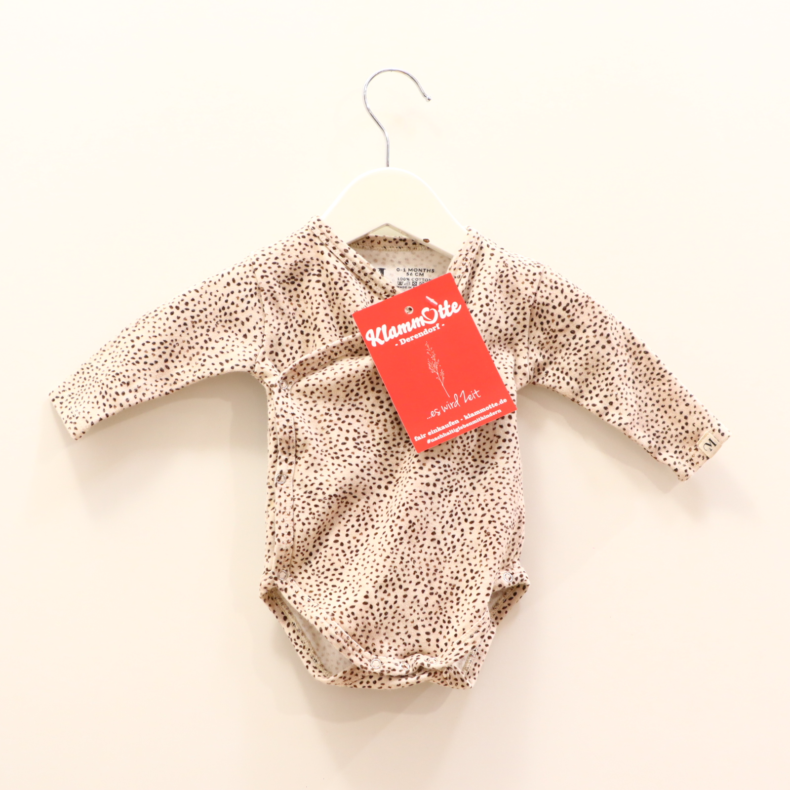 Body 56 creme langarm Animalprint Bio-Baumwolle