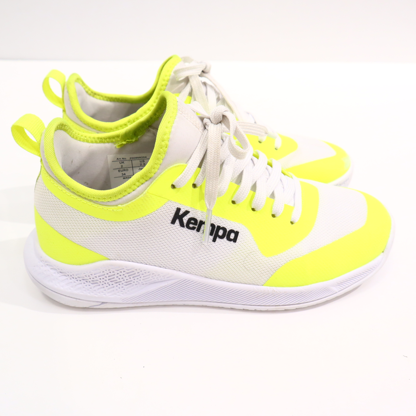 Sportschuh Kempa 34 Hallenschuh gelb/weiß Schnürrschuh