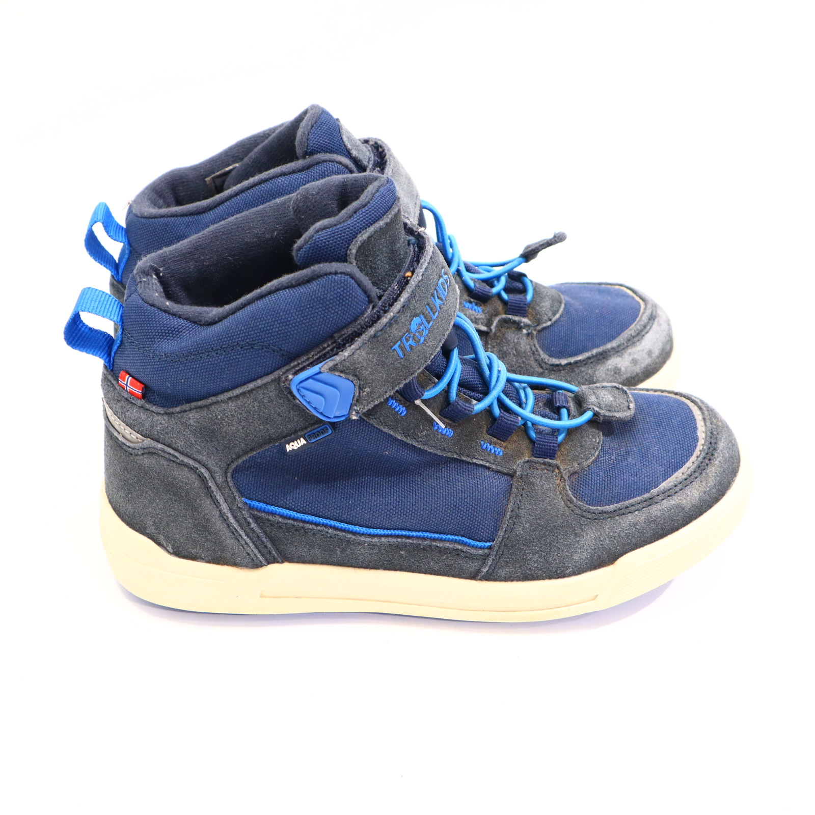 Halbschuhe TROLLKIDS Klett/Mid 34 blau AQUAPROOF leichte gleichmäßige Ablaufspuren