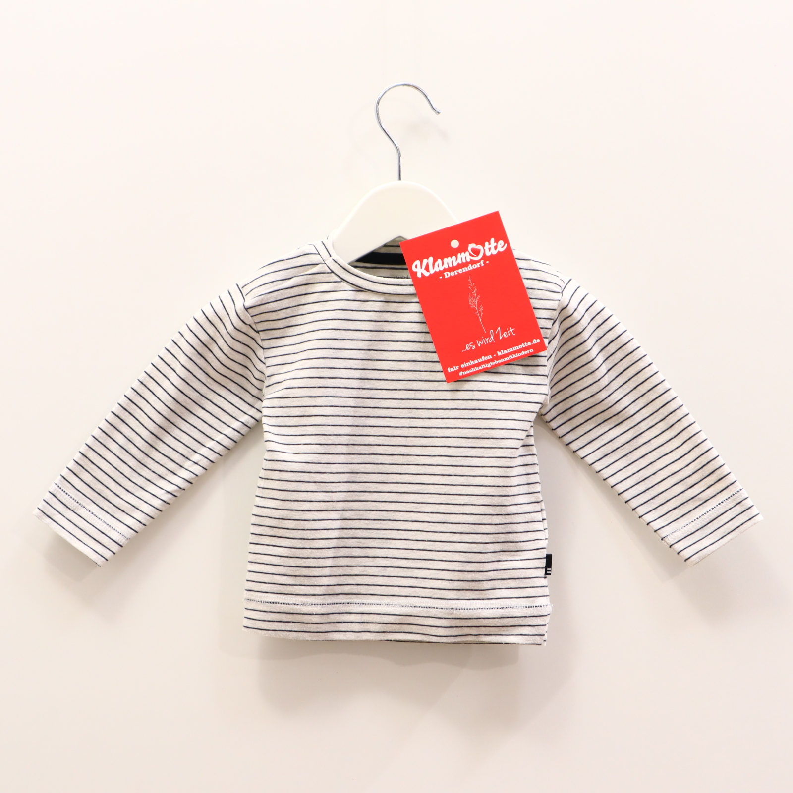 Oberteil PreNatal 62 grau gestreift/melange langarm Shirt