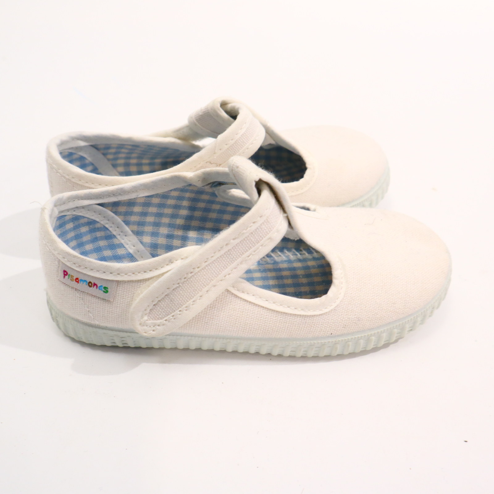 Halbschuhe PISAMONAS Riemchenballerina 25 weiß Canvas neuwertig!