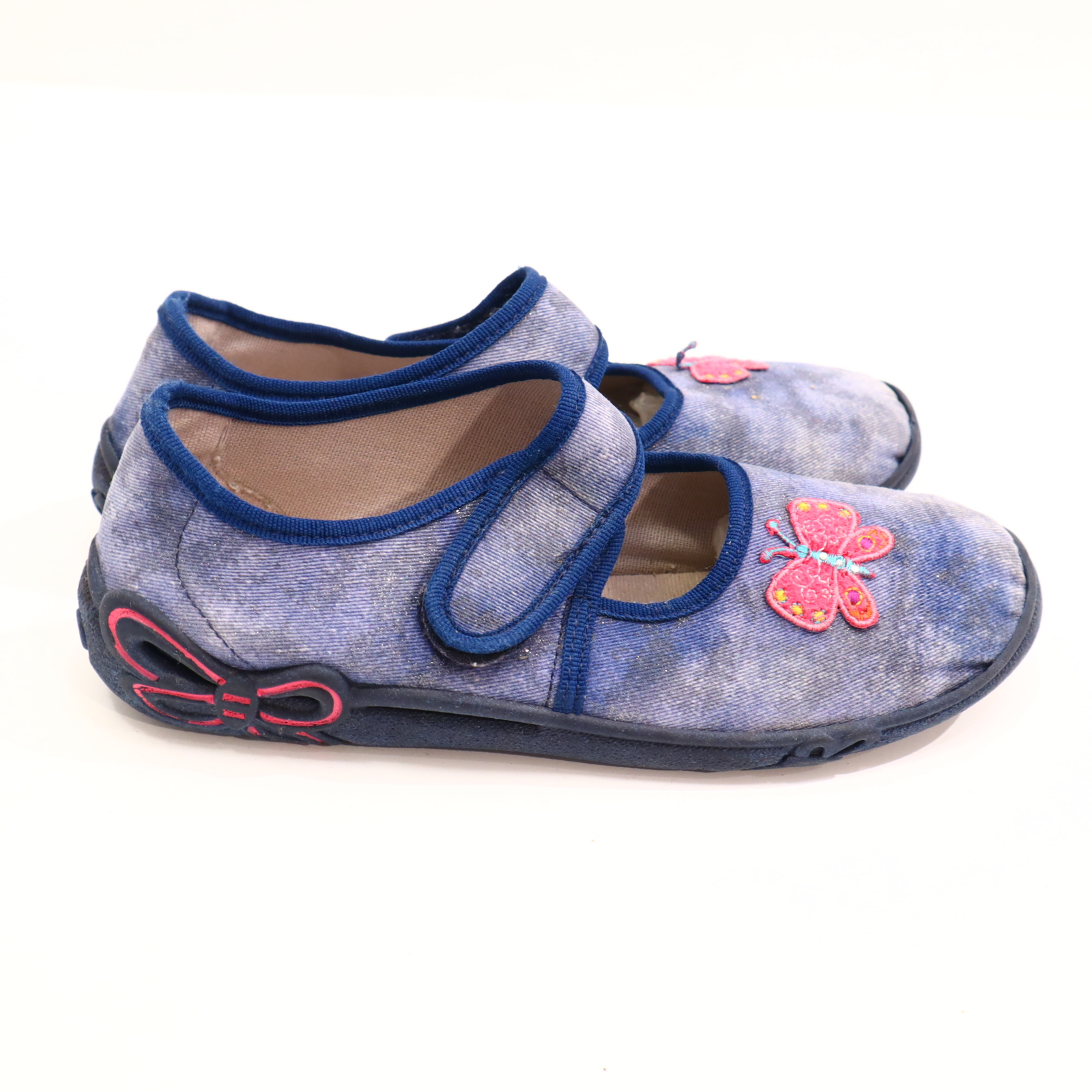 Hausschuhe/Wasserschuhe SuperFit 33 blau Ballerina/Pantoffel Canvas