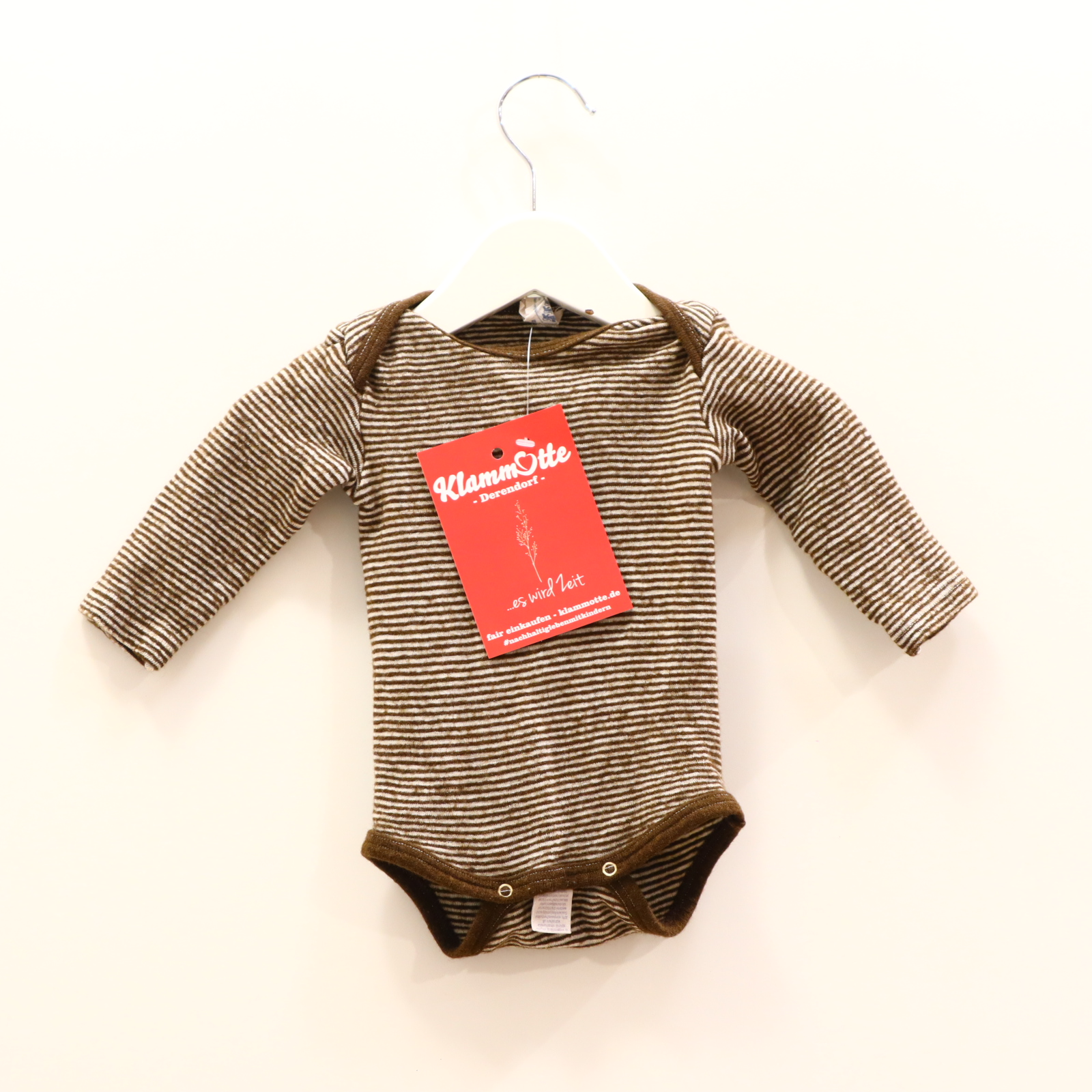 Body COSILANA 56 braun/weiß langarm gestreift Seide/Wolle leicht verdichtet!