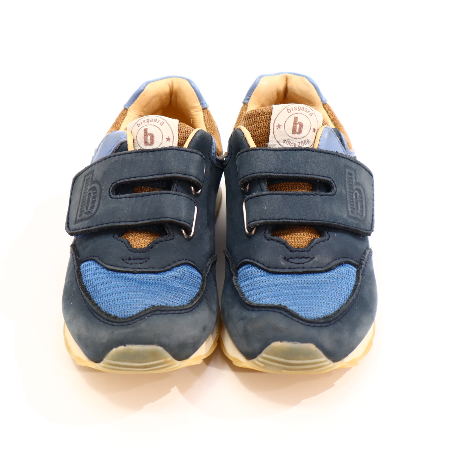 Halbschuhe bisgaard Klett 26 blau/braun Leder/Mesh leichte gleichmäßige Ablaufspuren