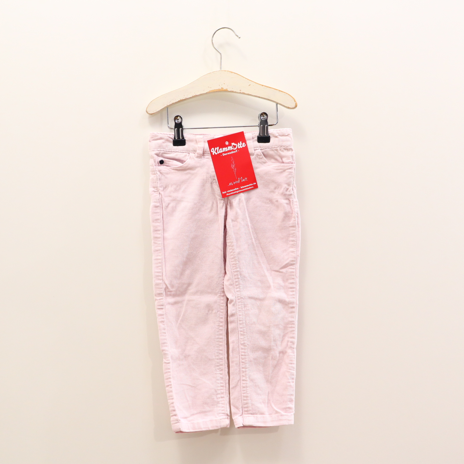 Hose Jacadi 98 rosa Applikation/Logo Baumwolle/Cord/Elasthan Druckknopf/Reißverschluß/verstellb. Bund