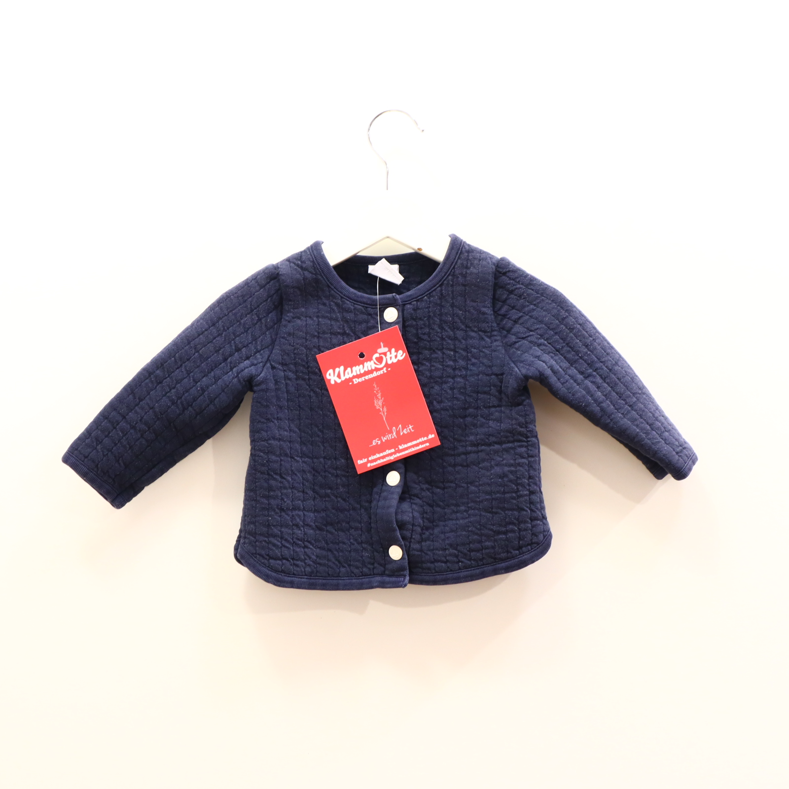 Oberteil PETIT BATEAU 74 blau gesteppt Sweatjacke leicht blass Baumwolle/Polyester/wattiert