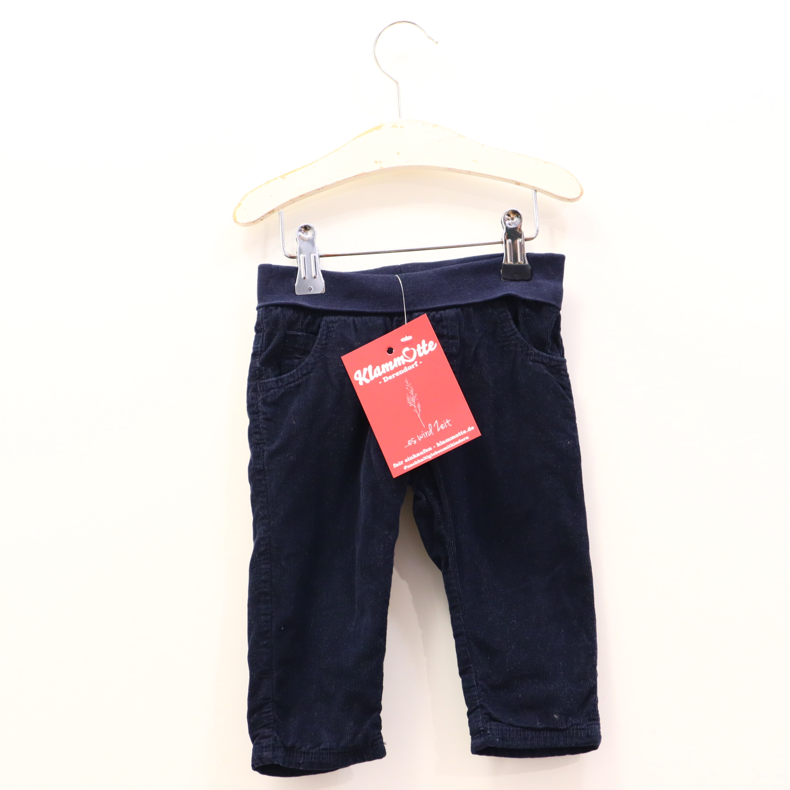 Hosen & Strampler Steiff 74 blau Applikation/Logo Hose Cord Komfortbund gefüttert/Jerseyfutter Herbst/Winter