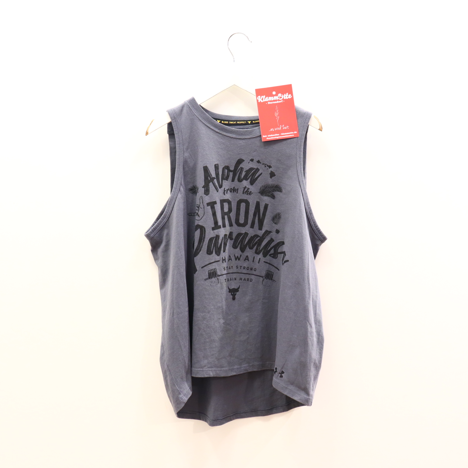 Oberteil UNDER ARMOUR 158 grau Print Top/Träger Baumwolle/Polyester