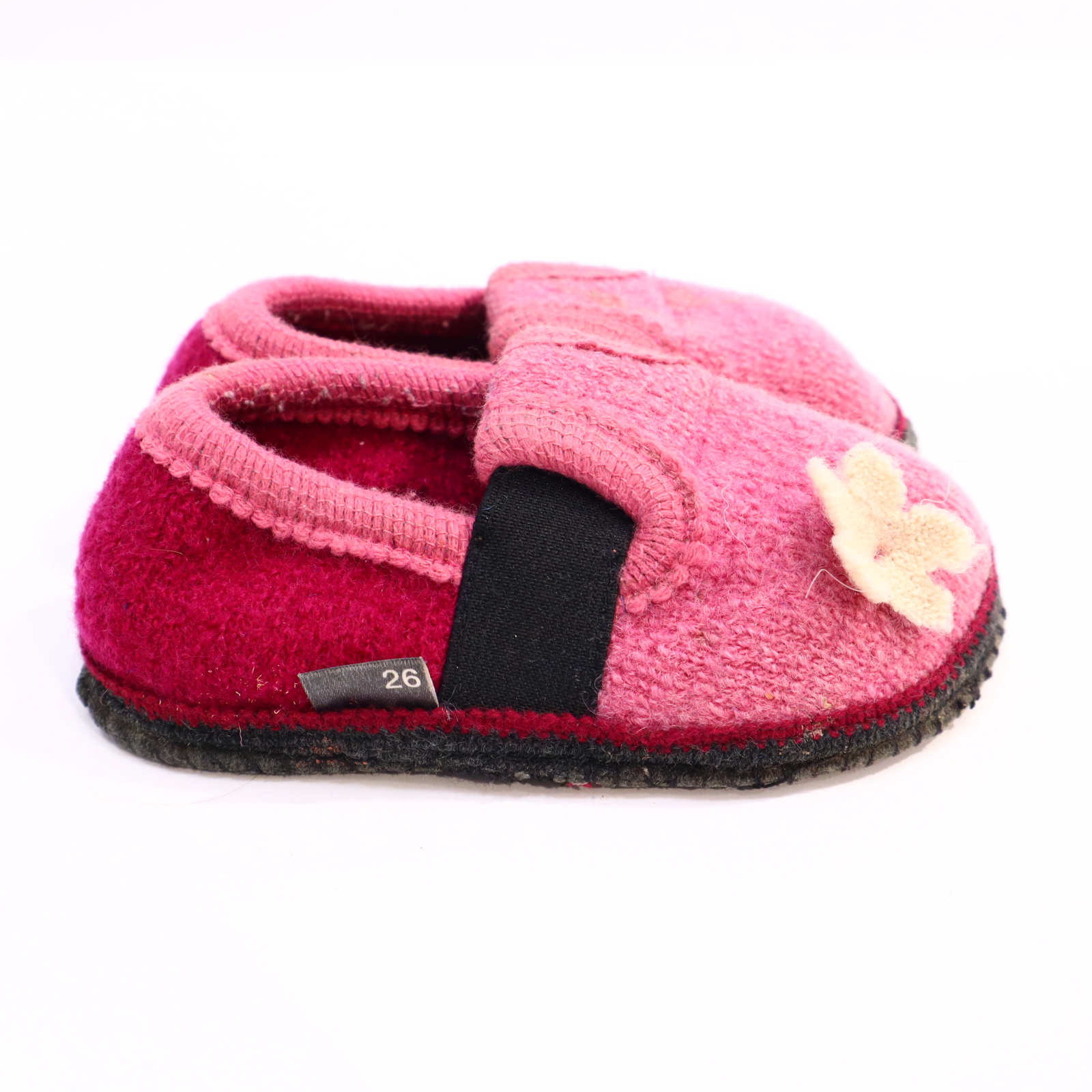 Hausschuhe/Wasserschuhe 26 rosa/beere Pantoffel/Schurwolle Filz/Wolle