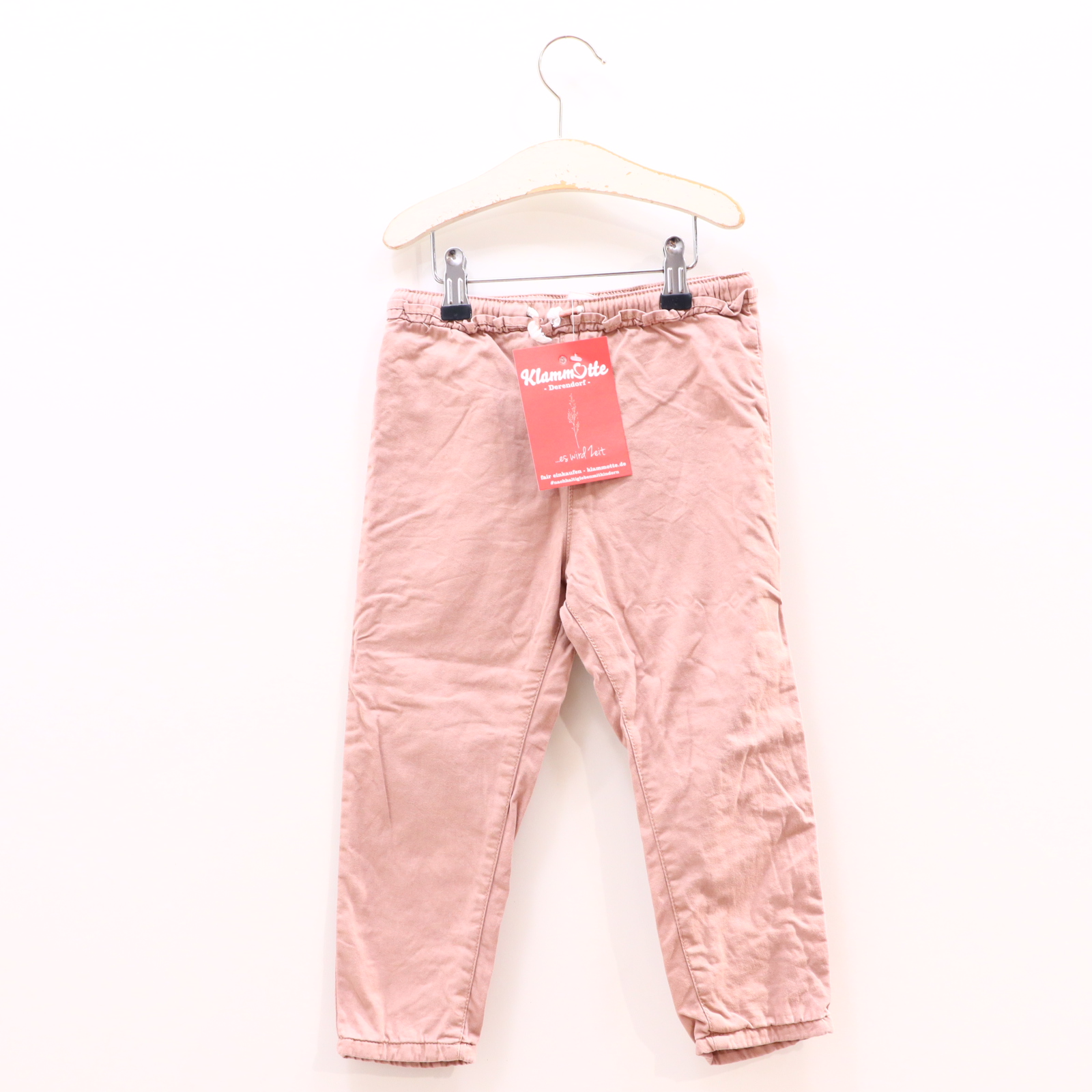 Hose H&M 98 rosa Rüschen Baumwolle Gummibandzug/Kordelzug gefüttert/Jerseyfutter Herbst/Winter