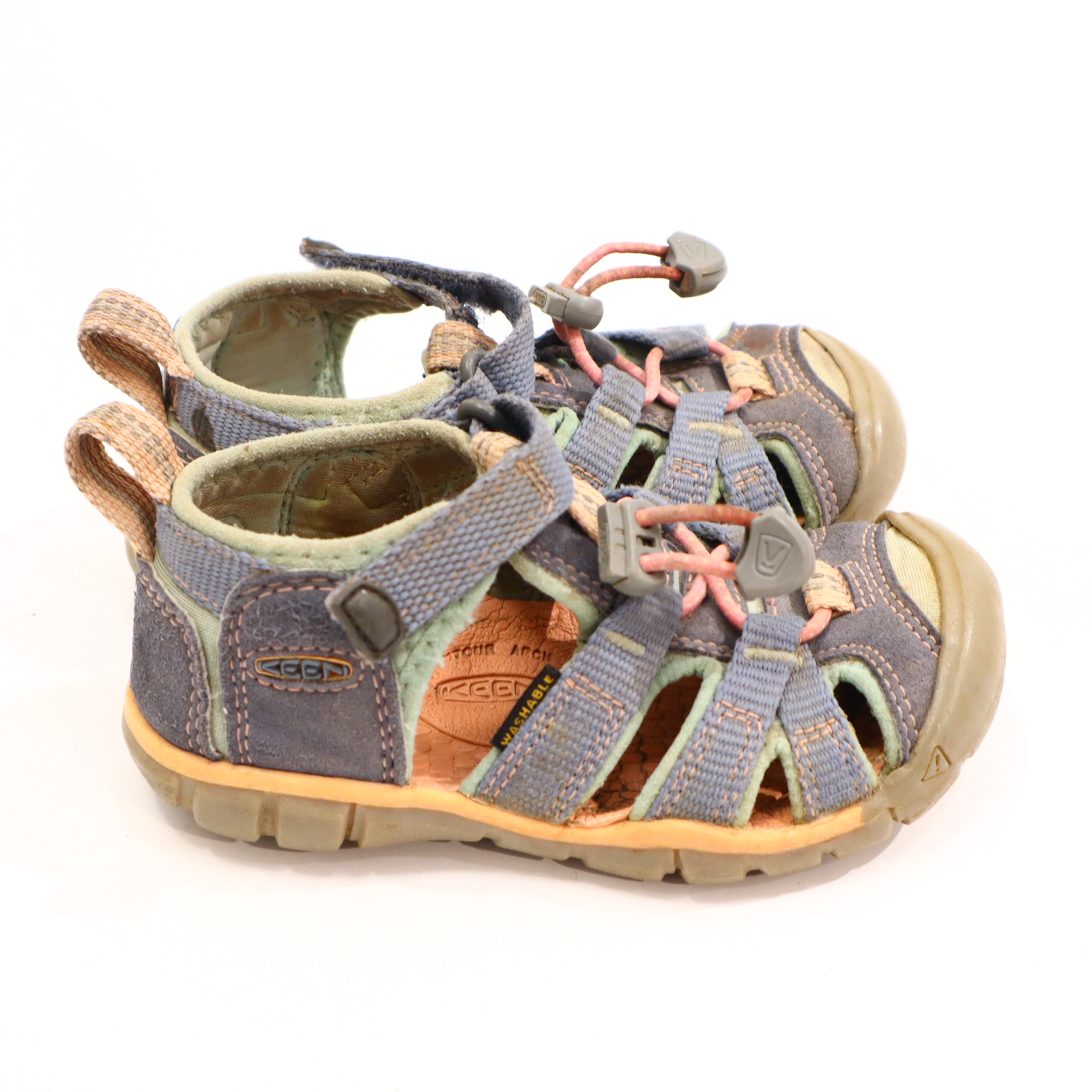 Sandalen KEEN 24 grau/rosa/Salbei waschbar leichte gleichmäßige Ablaufspuren
