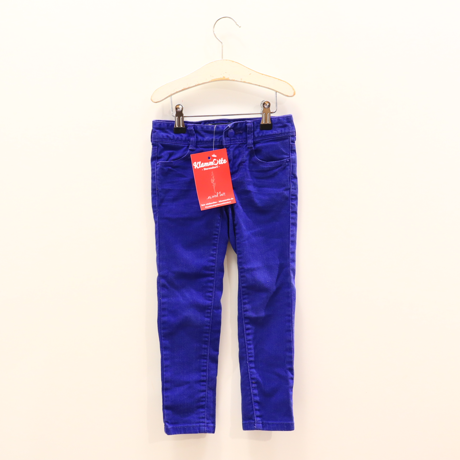 Hose TOMMY HILFIGER Jeans 104 blau/lila Denim Knopf/Reißverschluß/verstellb. Bund Skinny