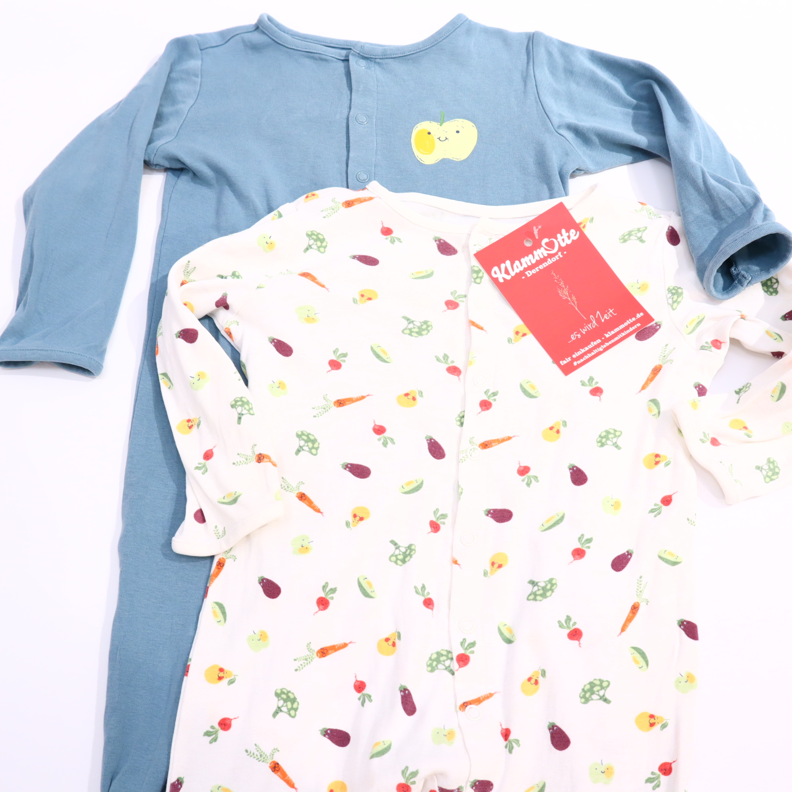 Oberteil TCM Gr. 86/Gr. 92 Einteiler ohne Fuß/Schlafkleidung/2er Set bunt/Salbei/weiß Biobaumwolle Alloverprint