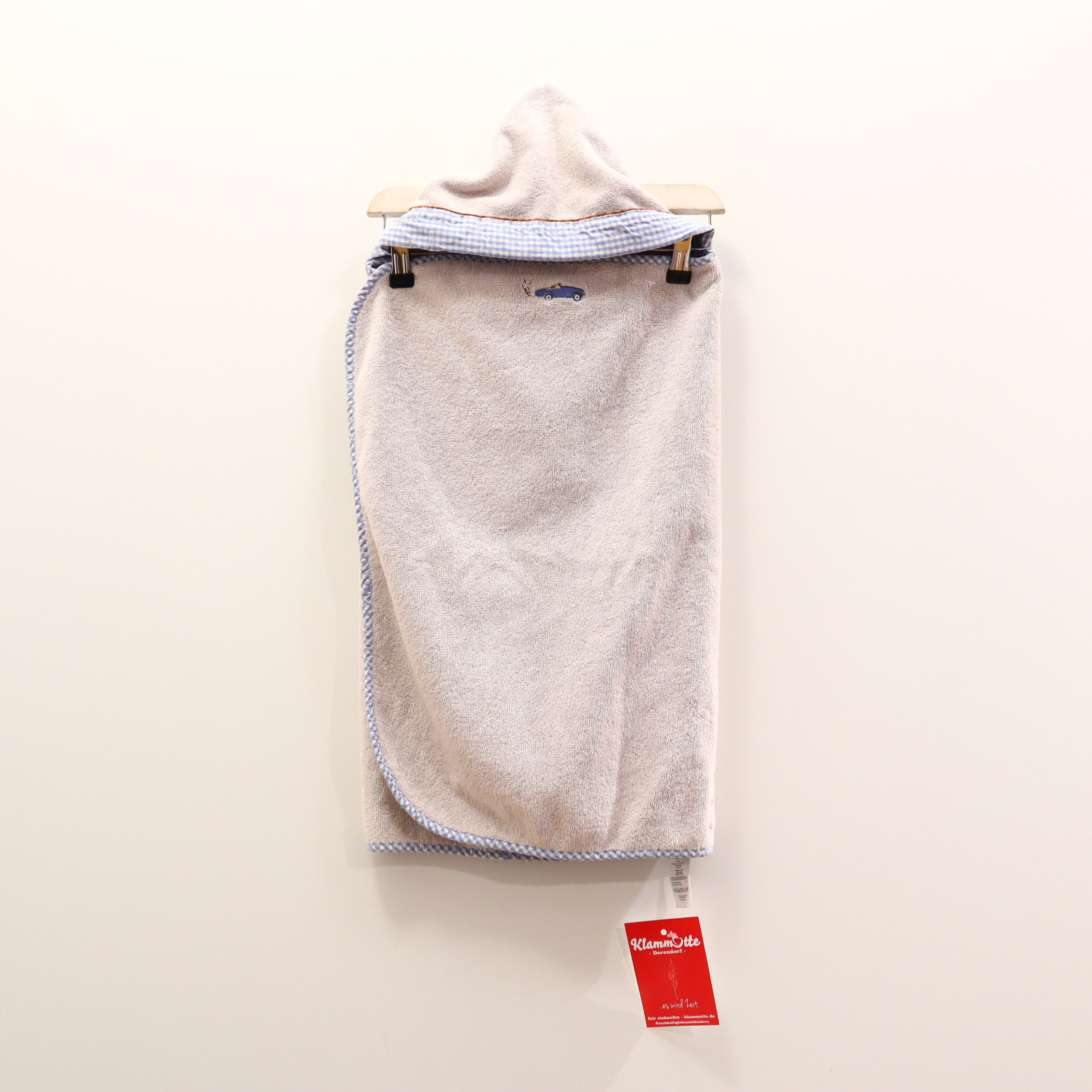 Bademode jacadi Baumwolle/Frottee grau Applikation Badecape