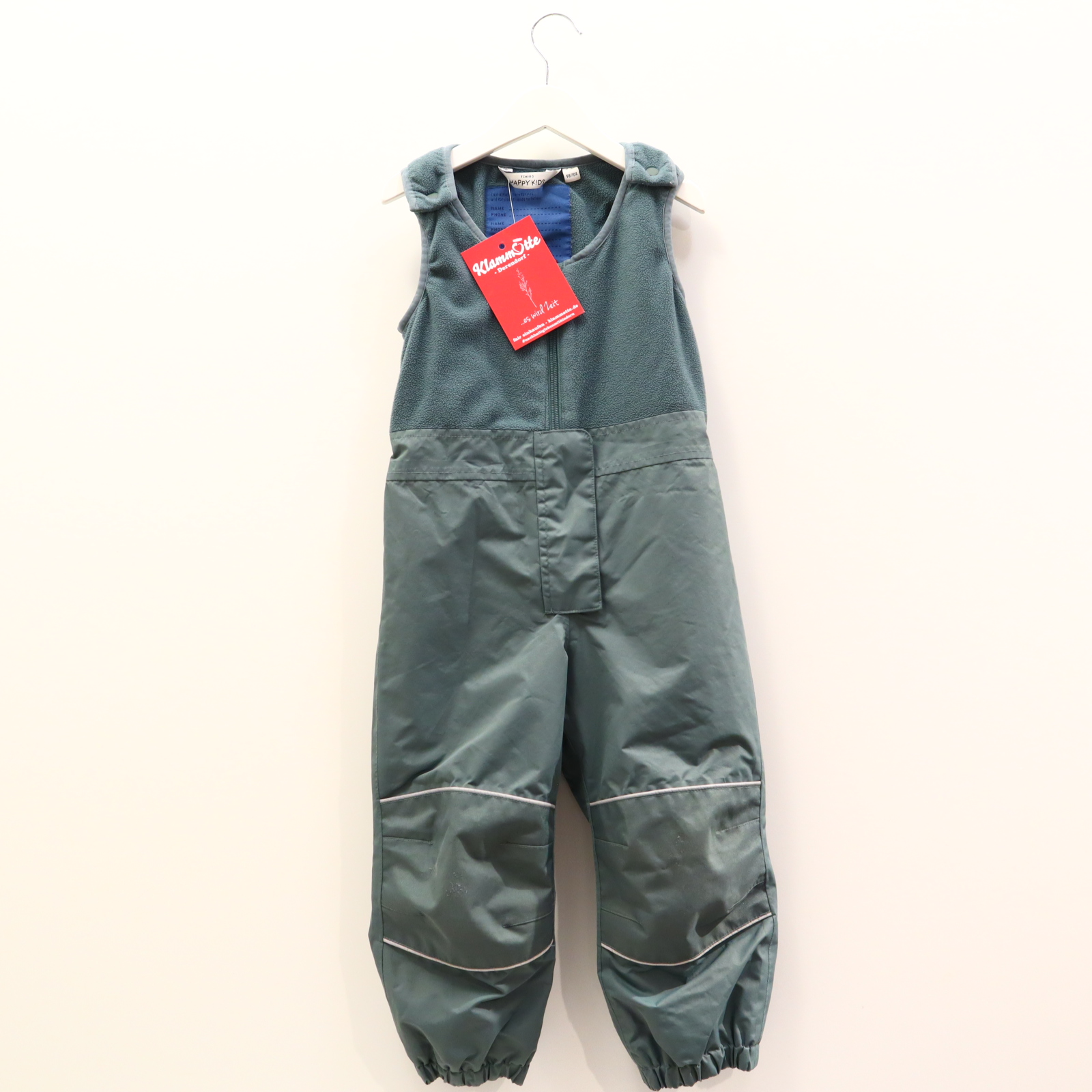Schneeanzüge & mehr TCM 98/104 salbei Fleecefutter/gefüttert/verstärkte Po und Knie! Latz/Regenhose/Schneehose