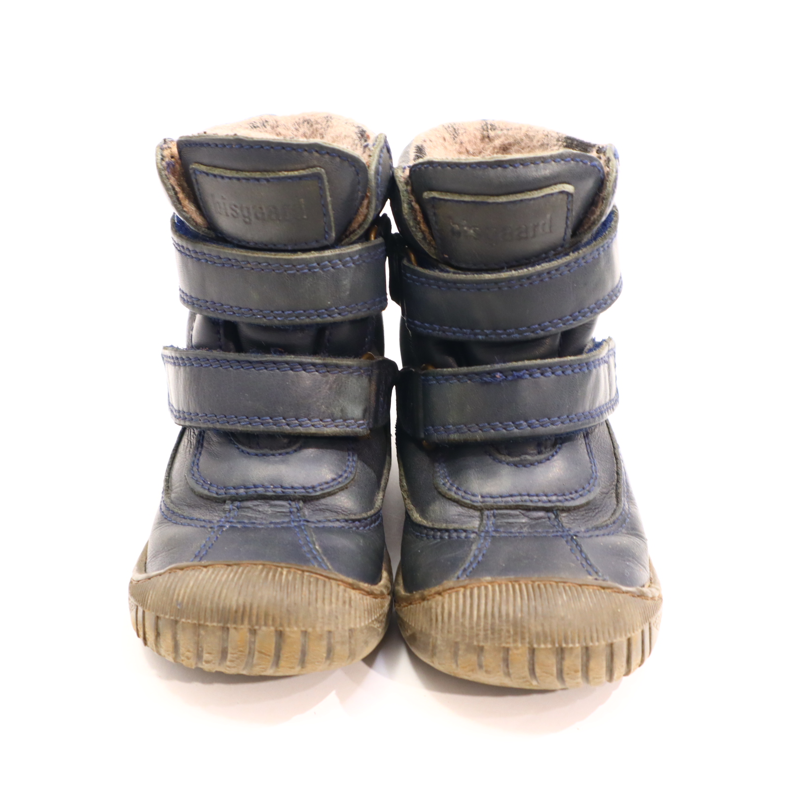 Halbschuhe bisgaard Boots/Klett 26 blau Leder/TEX Schurwolle Herbst/Winter leichte gleichmäßige Ablaufspuren gefüttert