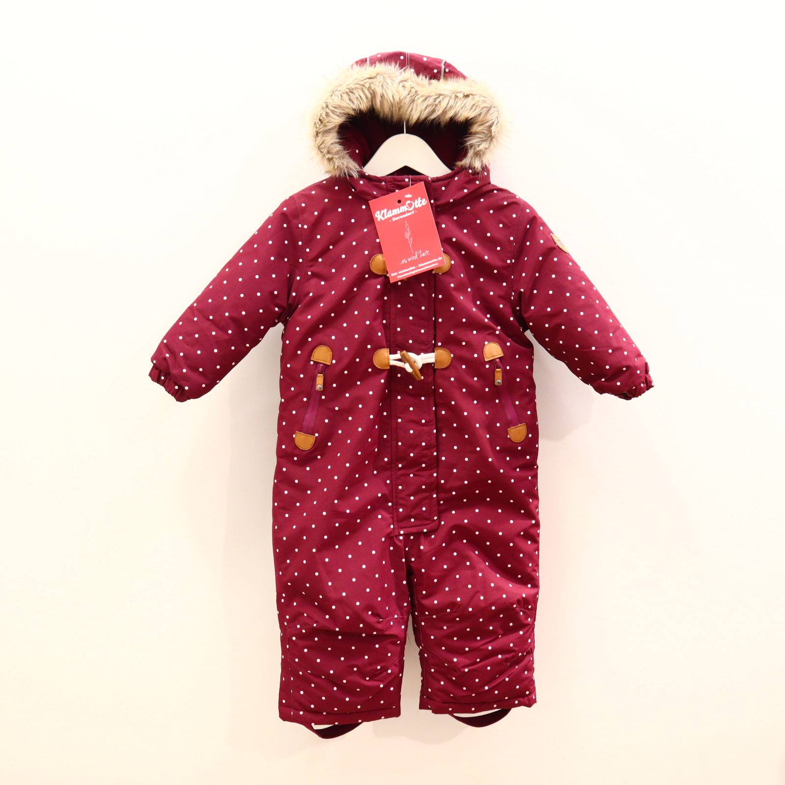 Jacken & Overalls Topolino Schneeanzug 80 bordeaux Fleece-Kapuzenfutter gepunktet