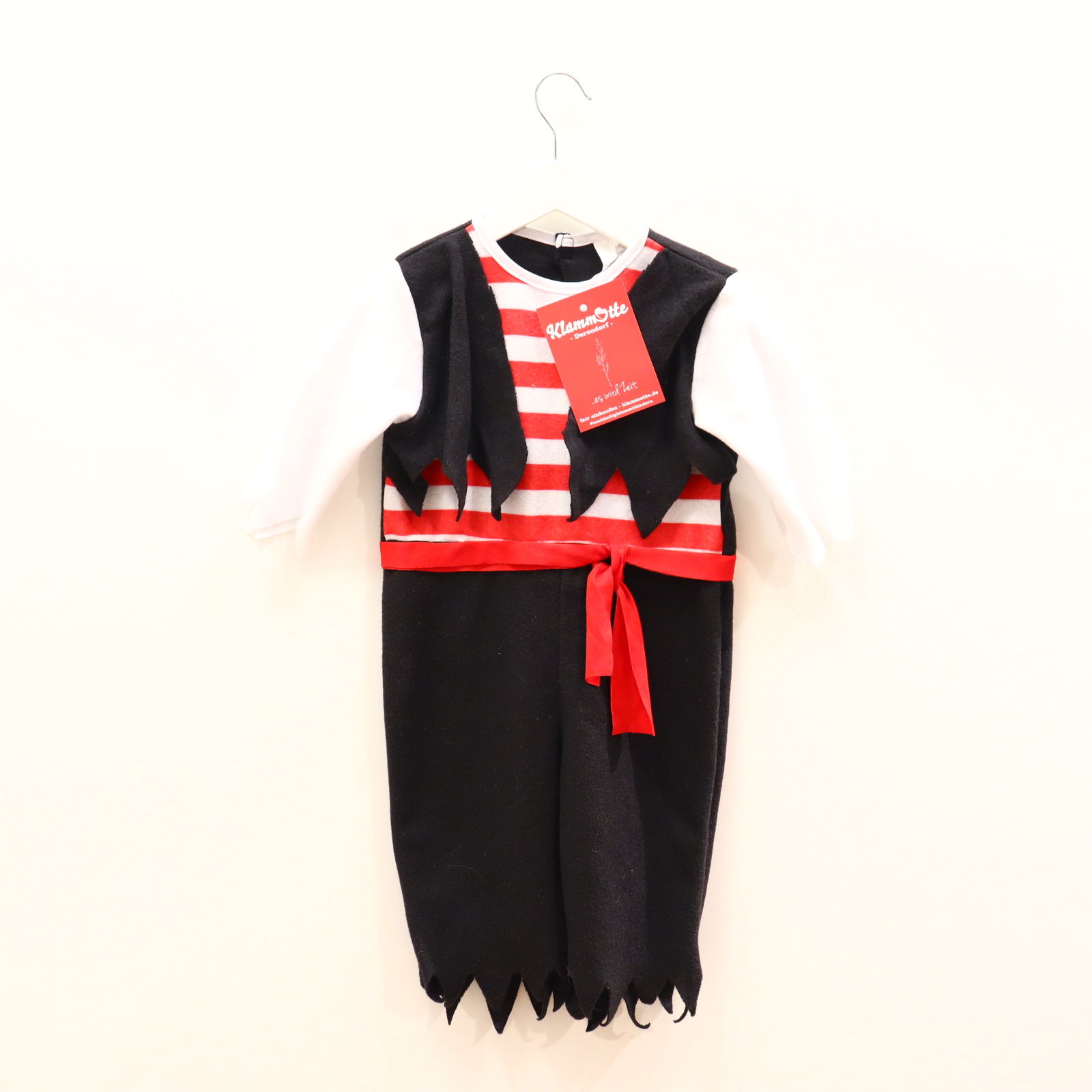 Karneval 110 Pirat rot/schwarz/weiß Overall Fleece