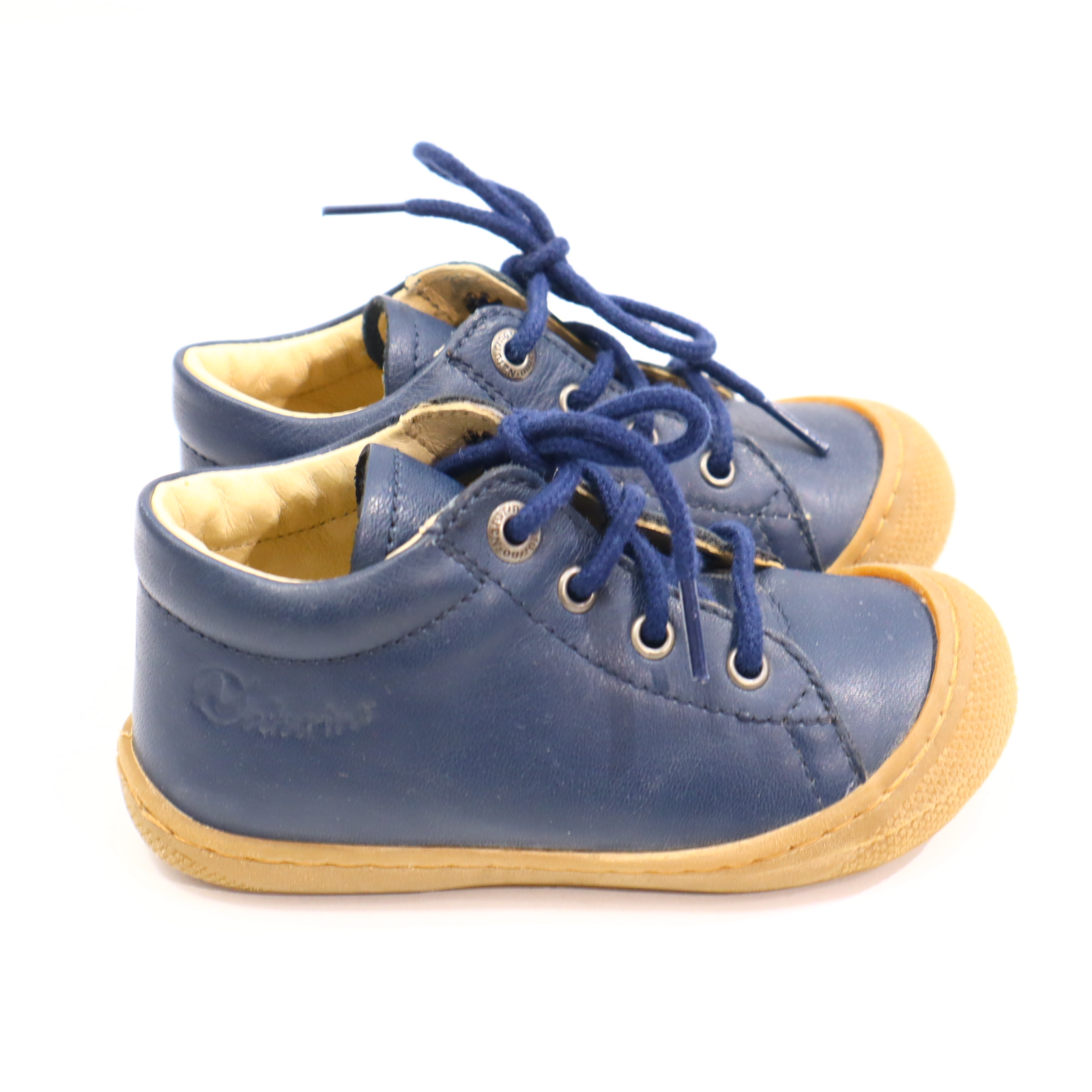 Halbschuhe Naturino Lauflernschuh 22 blau Leder leichte gleichmäßige Ablaufspuren