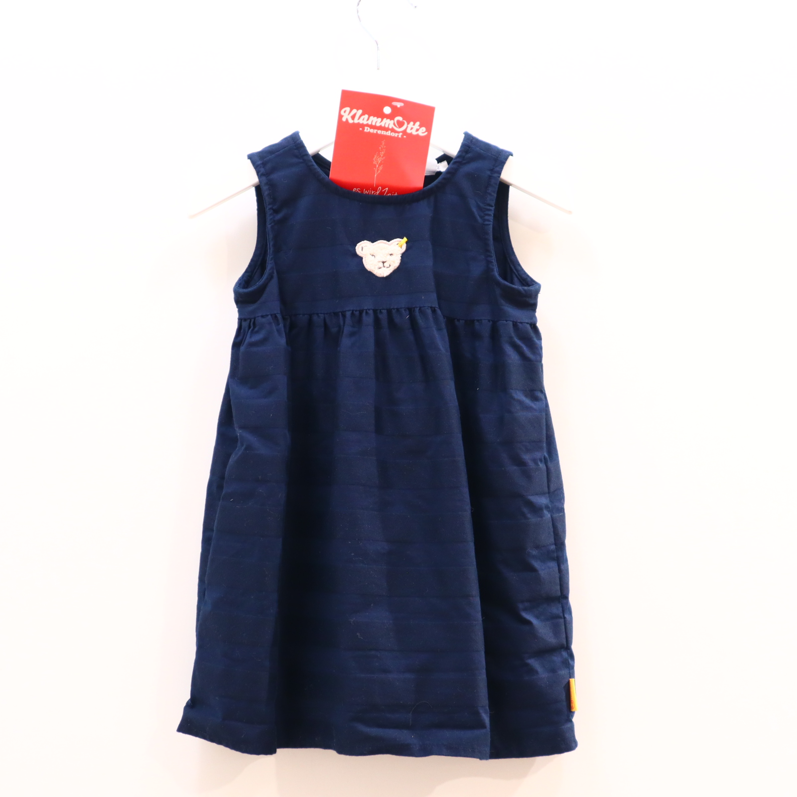 Kleider & Röcke Steiff 74 blau Applikation/Logo Baumwollkleid Baumwolle/Polyester/Tüll Tüll-Unterkleid