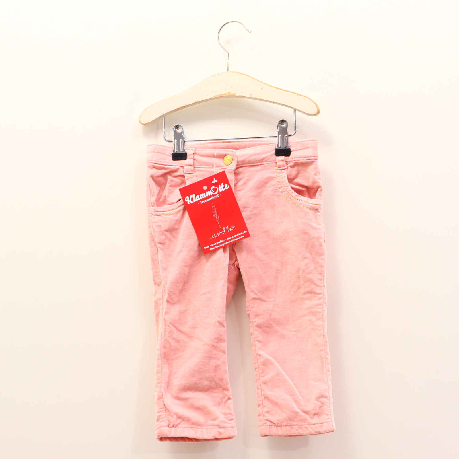 Hosen & Strampler KANZ 80 rosa Print Hose Baumwolle/Elasthan/Samt Druckknopf/verstellb. Bund gefüttert/Jerseyfutter Herbst/Winter