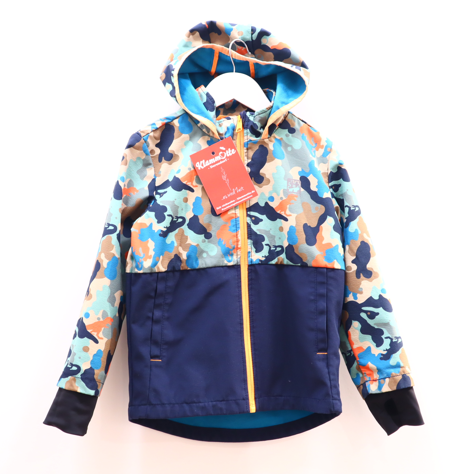 Jacke S.Oliver 122 blau/bunt Alloverprint/Camouflage Softshelljacke