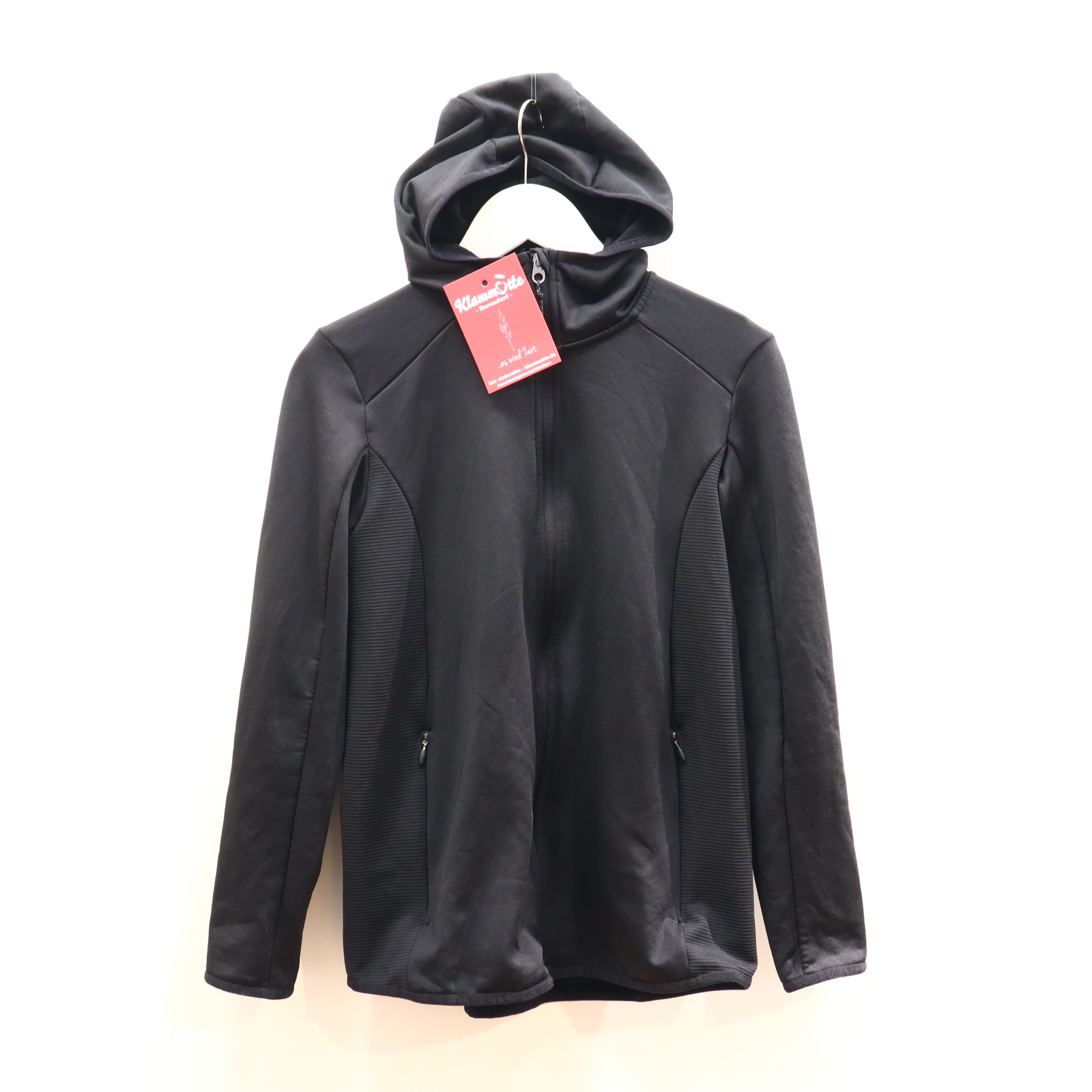 Pullover H&M Kapuzenjacke/Sportjacke M 38/40 schwarz Elasthan/Polyester
