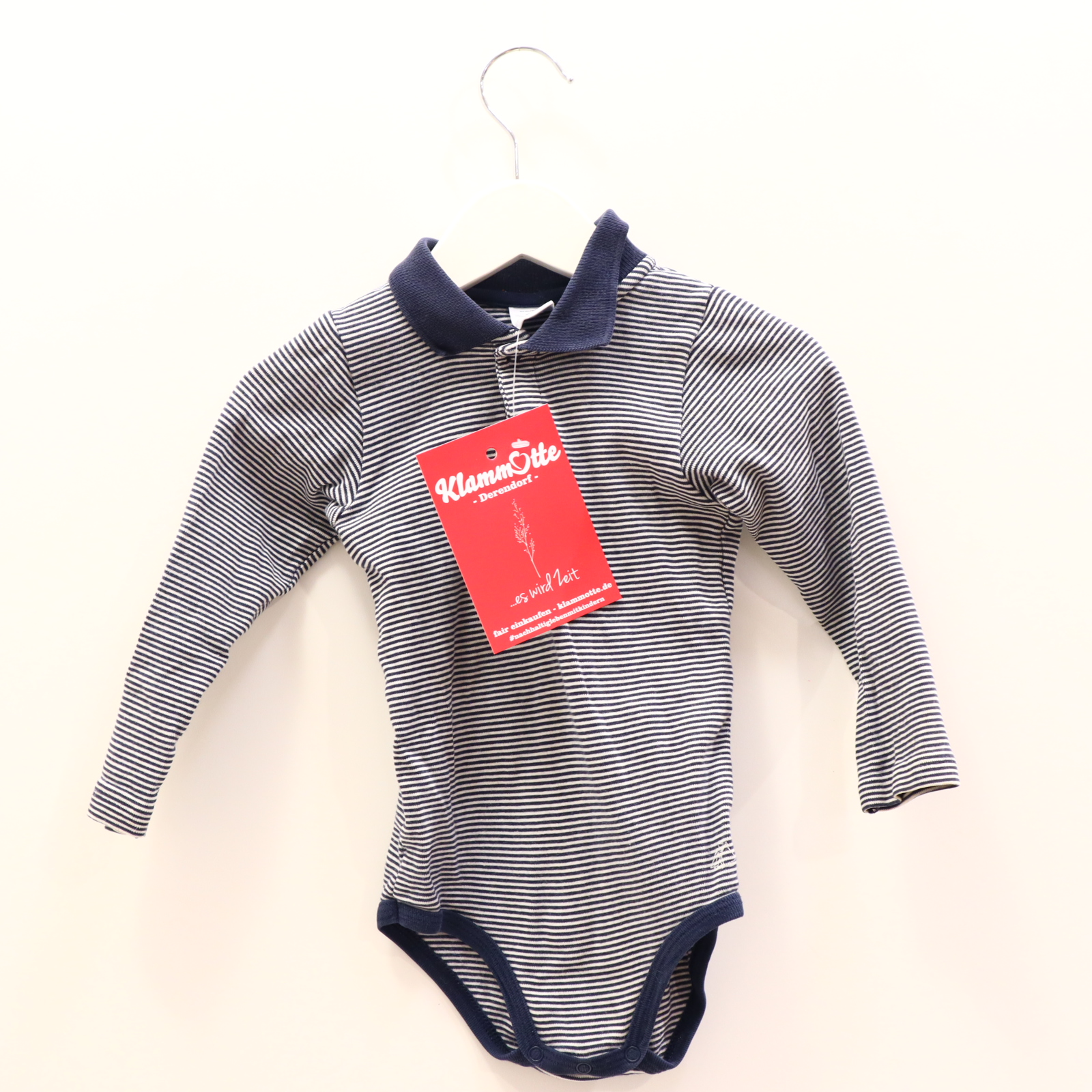 Body PETIT BATEAU 86 blau/weiß langarm gestreift Baumwolle