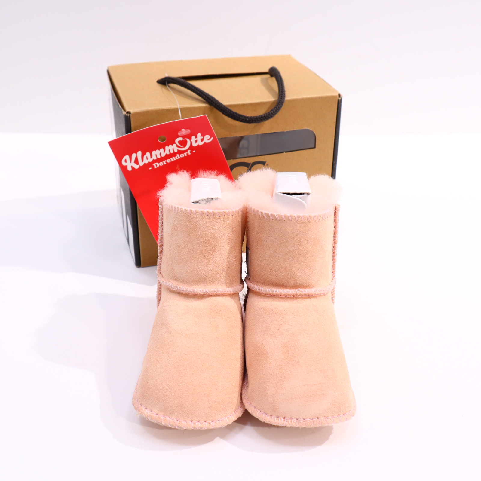 Babyschuhe/Stoffschuhe UGG 6-12 Monate rosa Lammfell neuwertig!/mit Karton! Fellschuhe