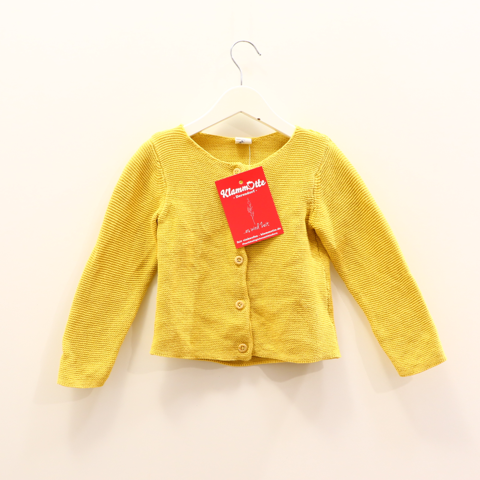 Oberteil H&M 92 safran Grobstrick Strickjacke Baumwolle