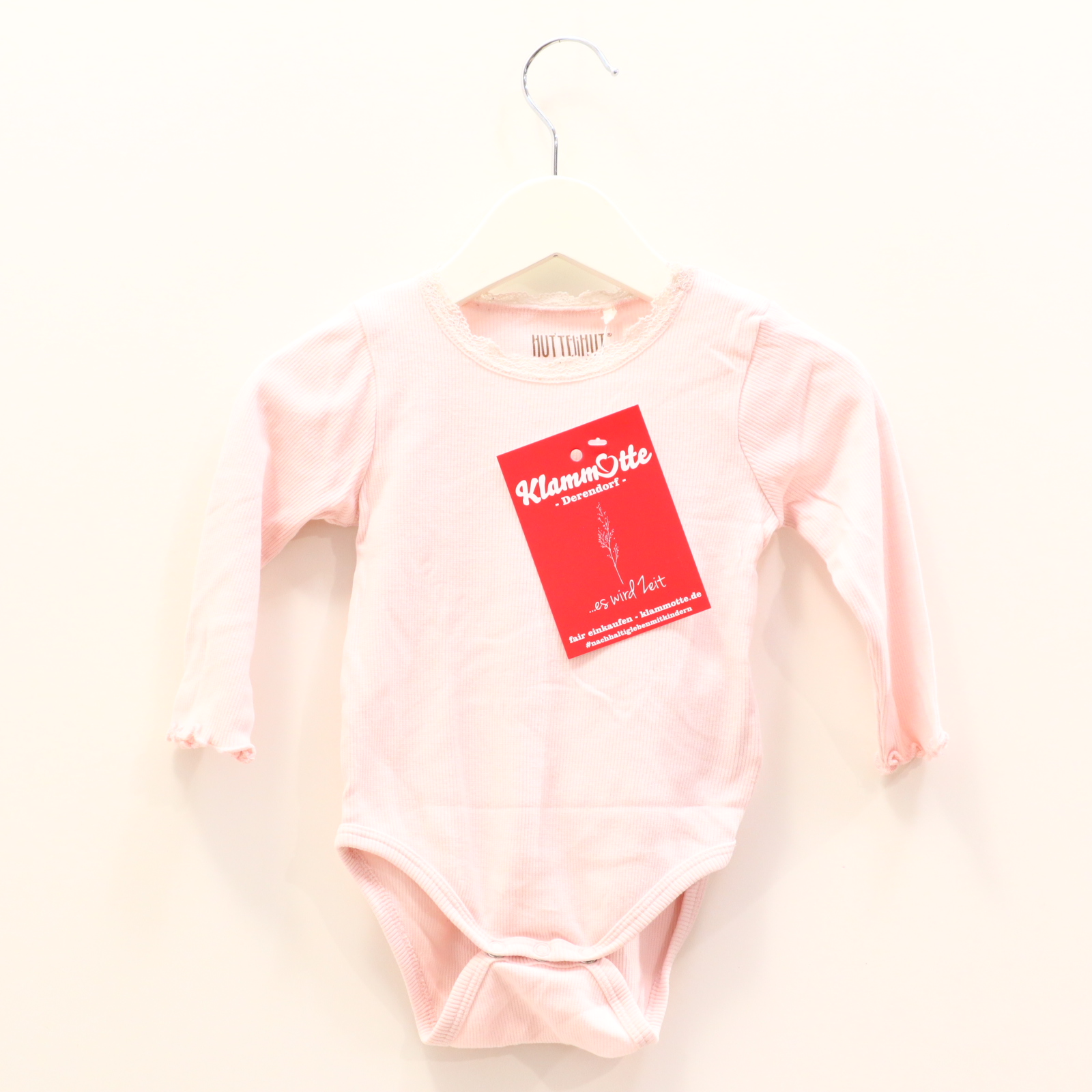 Body HUTTELIHUT 68 rosa langarm Spitze/Rippstrick Baumwolle/Elasthan/Modal