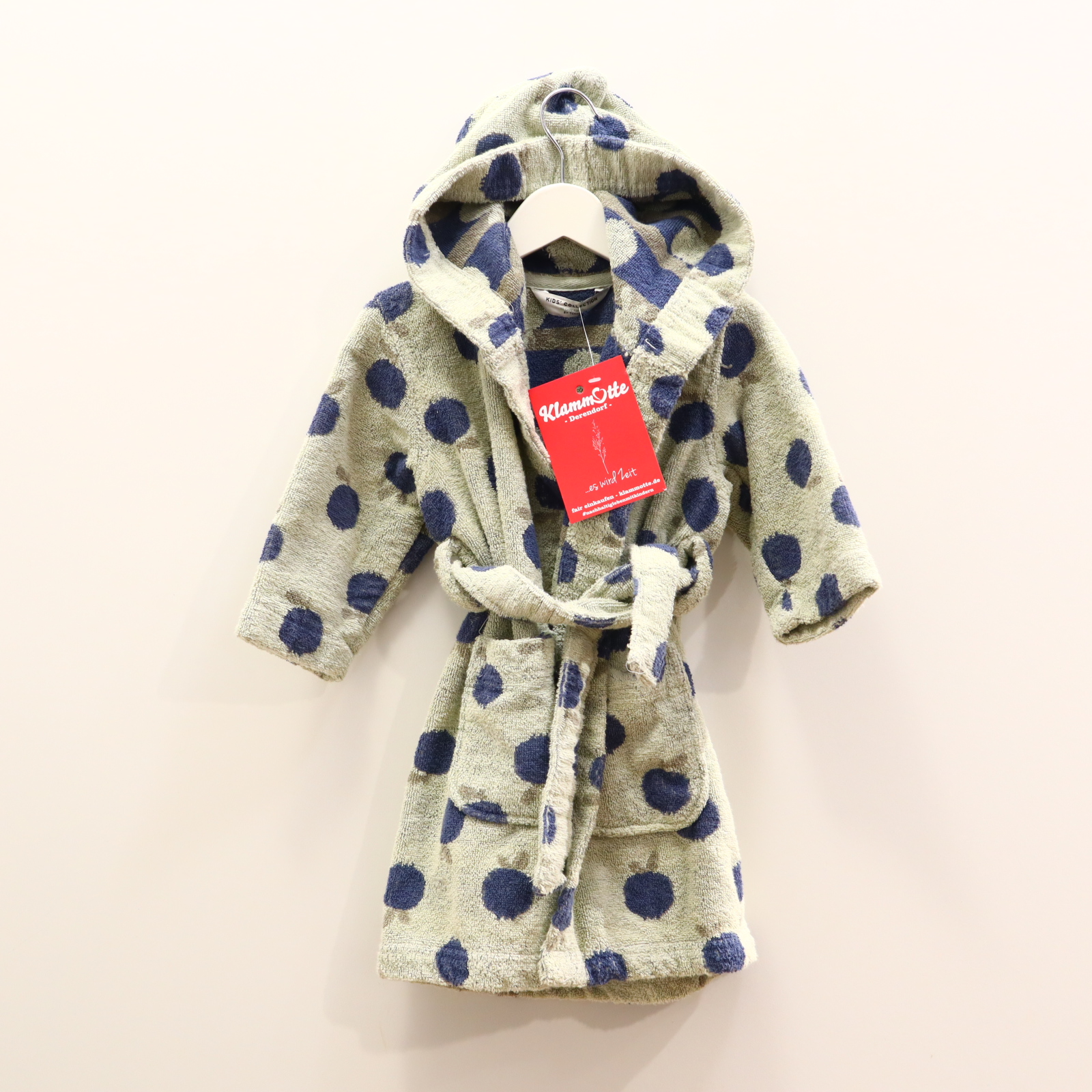 Bademode TCM Bademantel 86/92 blau/salbei Alloverprint Baumwolle/Frottee