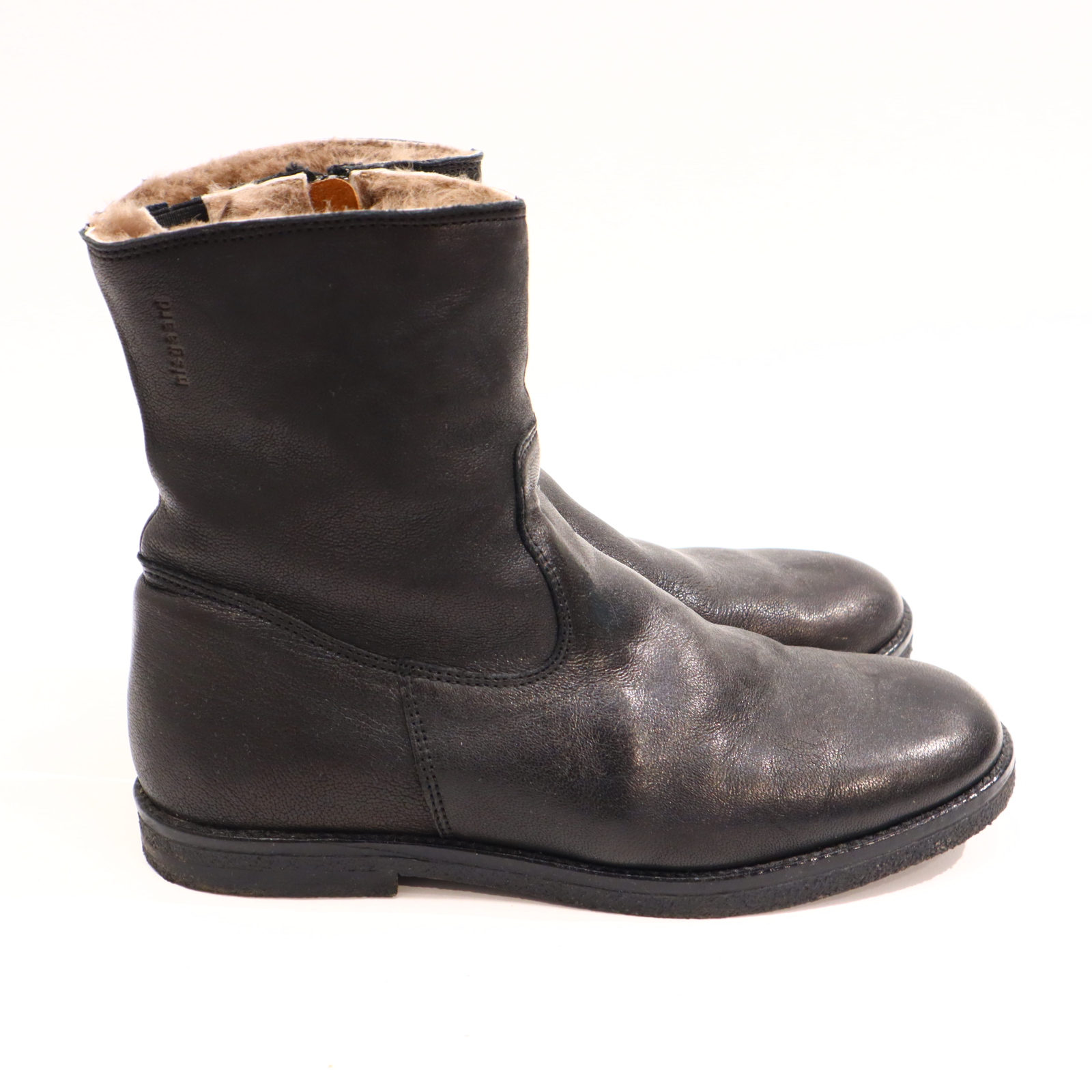 Stiefel bisgaard 39 schwarz Leder Stieffeletten Herbst/Winter Lammfell gefüttert